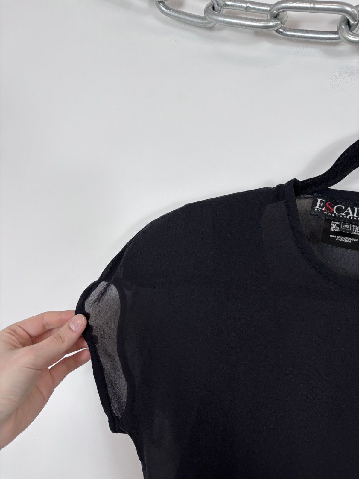 Escada Escada By Margaretha Lay Women’s Black Silk T-Shirt Blouse Size S / US 4 / IT 40 - 5 Thumbnail