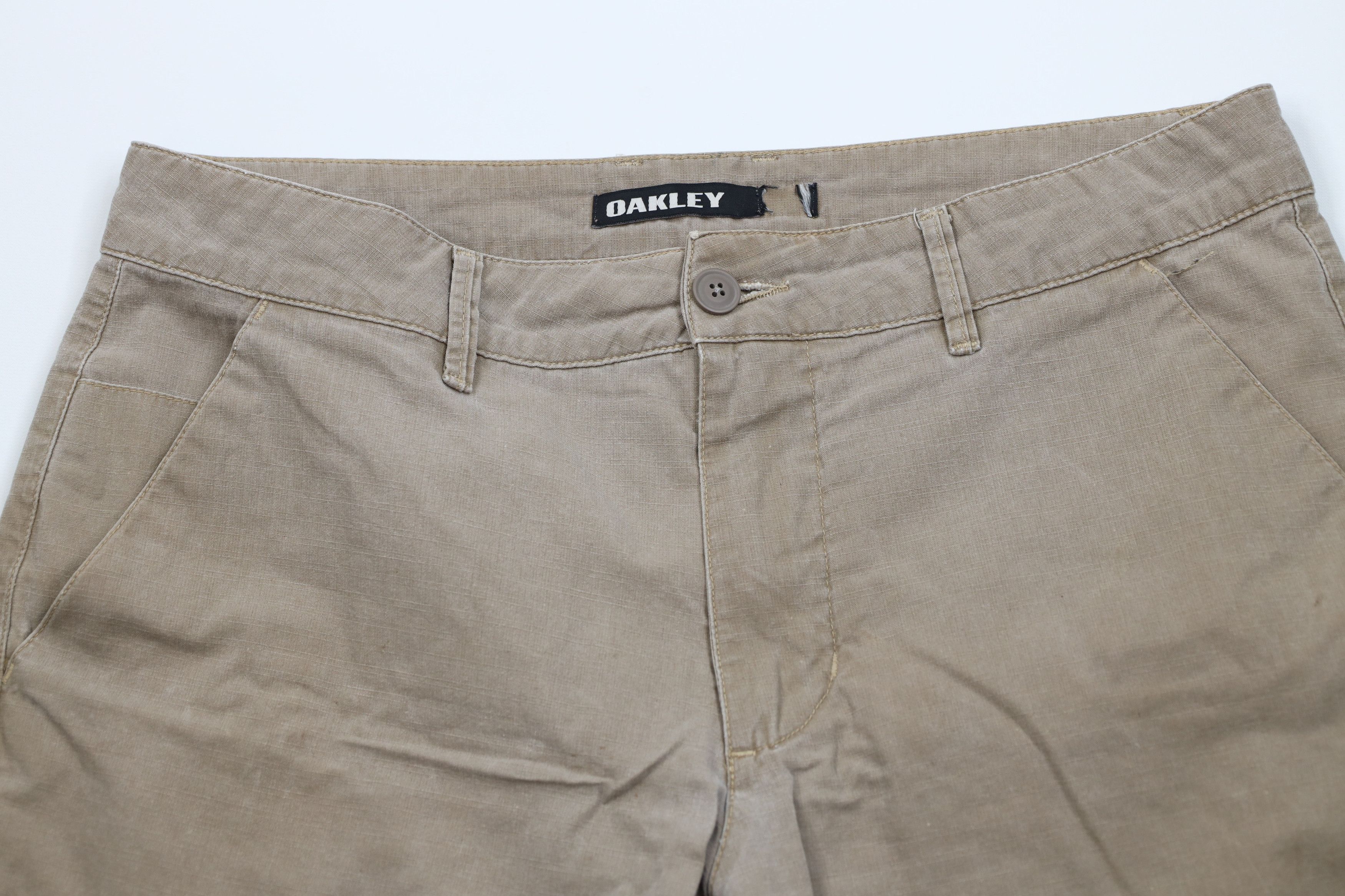 Oakley Vintage Oakley O Logo Ripstop Above Knee Shorts Brown Cotton Size US 34 / EU 50 - 2 Thumbnail