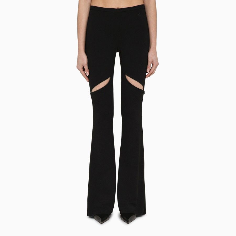 Courreges o1d2blof0824 Viscose Trouser With Cut Out in Black Size 26" / US 2 / IT 38 - 1 Thumbnail
