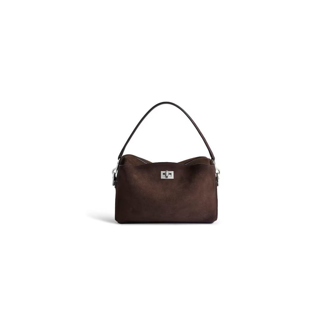 BALENCIAGA Rodeo $2650 Light Espresso Suede Camera Bag New &