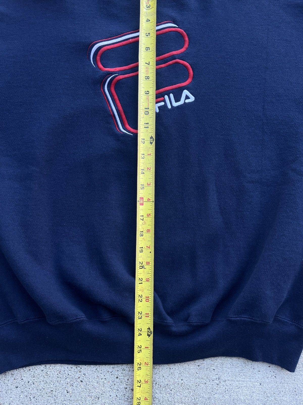 Fila × Vintage Vintage 1990s FILA Navy/Red Embroidered Sweatshirt Size XL Size US L / EU 52-54 / 3 - 7 Thumbnail