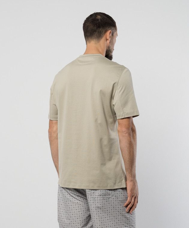 Brunello Cucinelli o1y0526 Crewneck T-Shirt in Cream Size US M / EU 48-50 / 2 - 3 Thumbnail