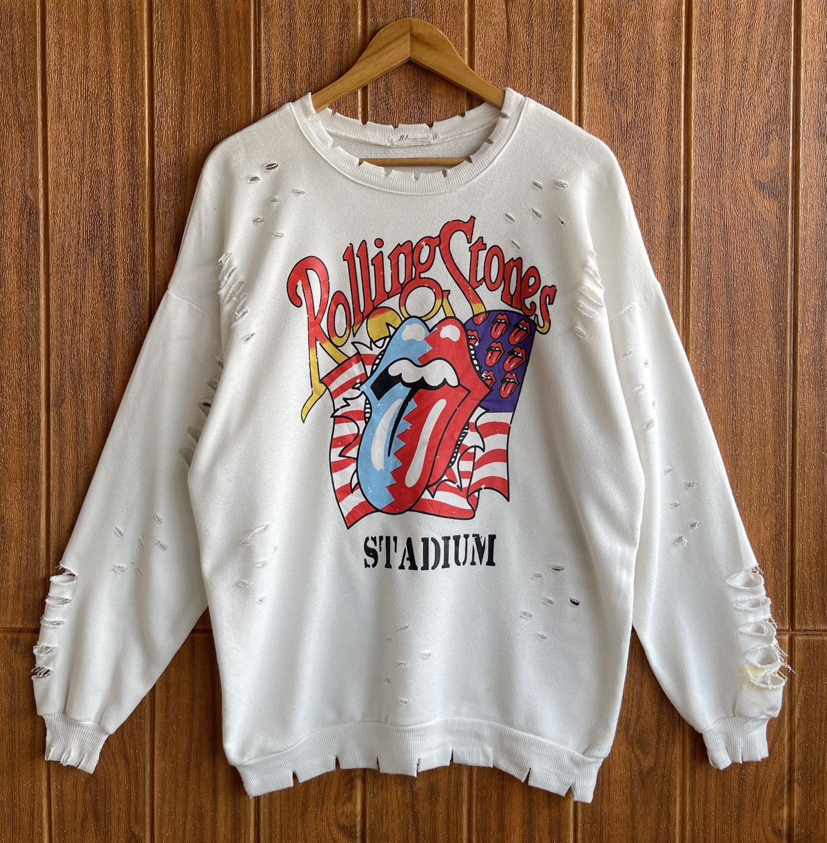 The Rolling Stones Rarest Vintage 90s🔥The Rolling Stone🔥Thrashed Sweatshirt Size US XL / EU 56 / 4 - 2 Thumbnail