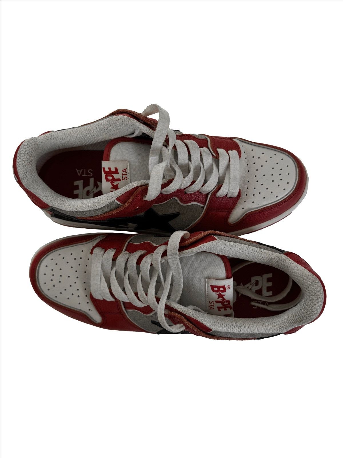 Bape Sk8 Sta Red Grey Size US 8 / EU 41 - 2 Thumbnail
