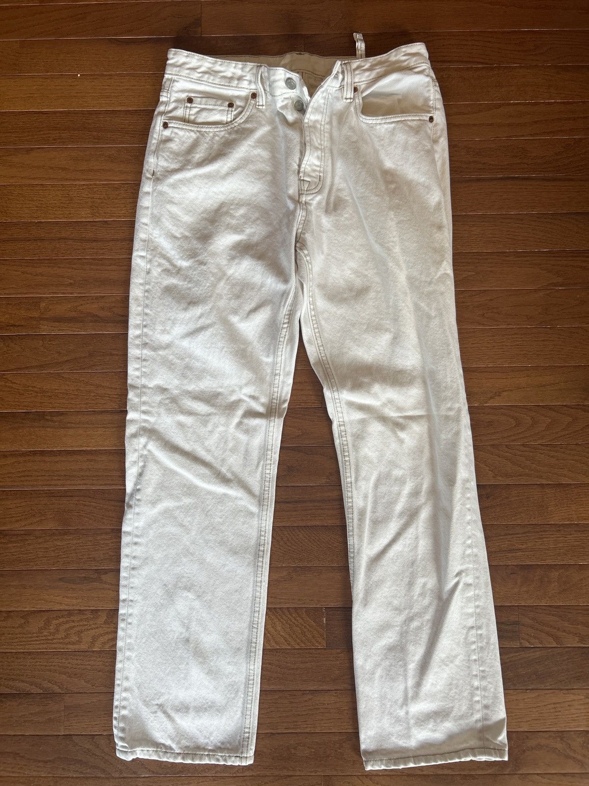 Zara Zara White Denim Pants Size US 31 - 1 Thumbnail