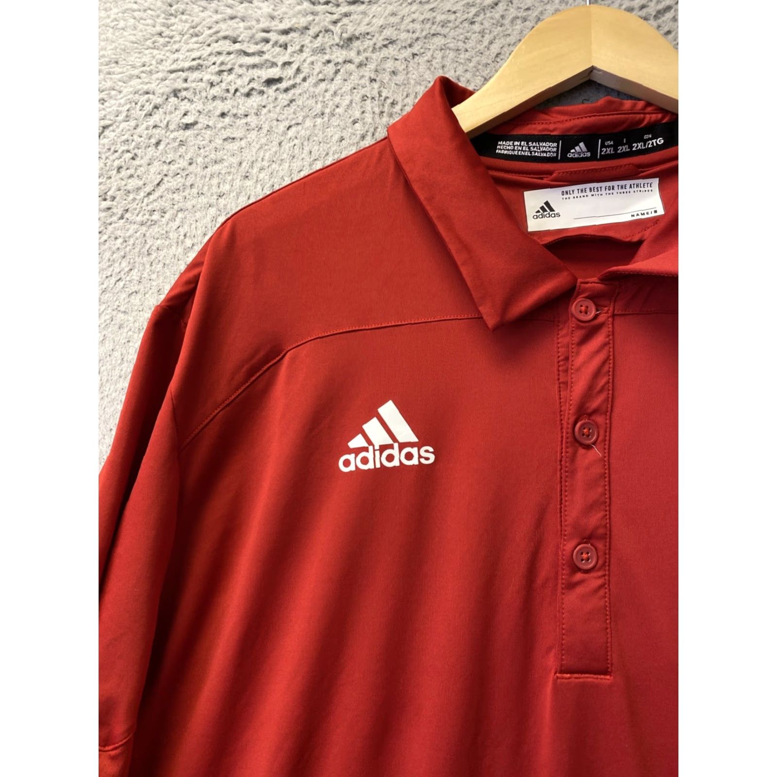 Adidas Adidas Golf Solid Red Polo Shirt 2XL Short Sleeve Mens Size US XXL / EU 58 / 5 - 3 Thumbnail
