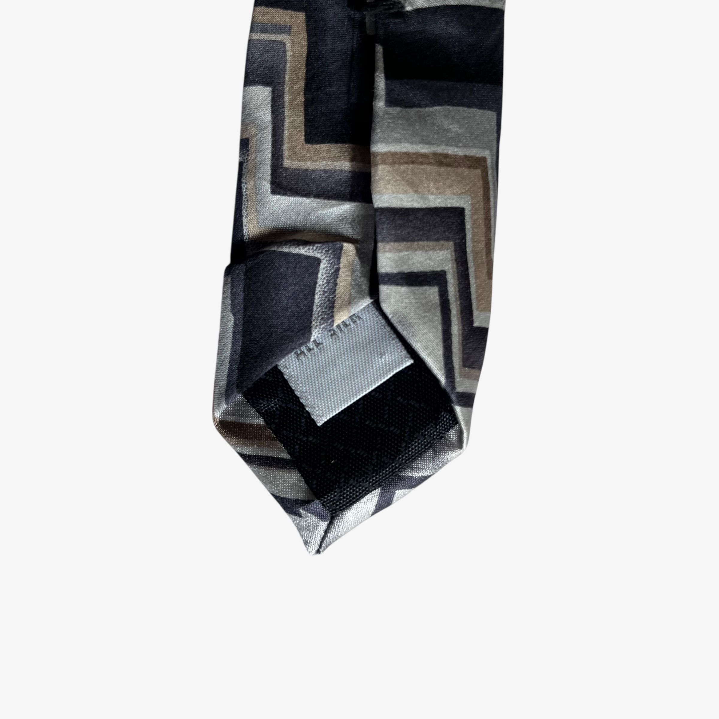 Pierre Cardin Vintage 90s Pierre Cardin Abstract Zig Zag Striped Silk Tie Size ONE SIZE - 3 Thumbnail