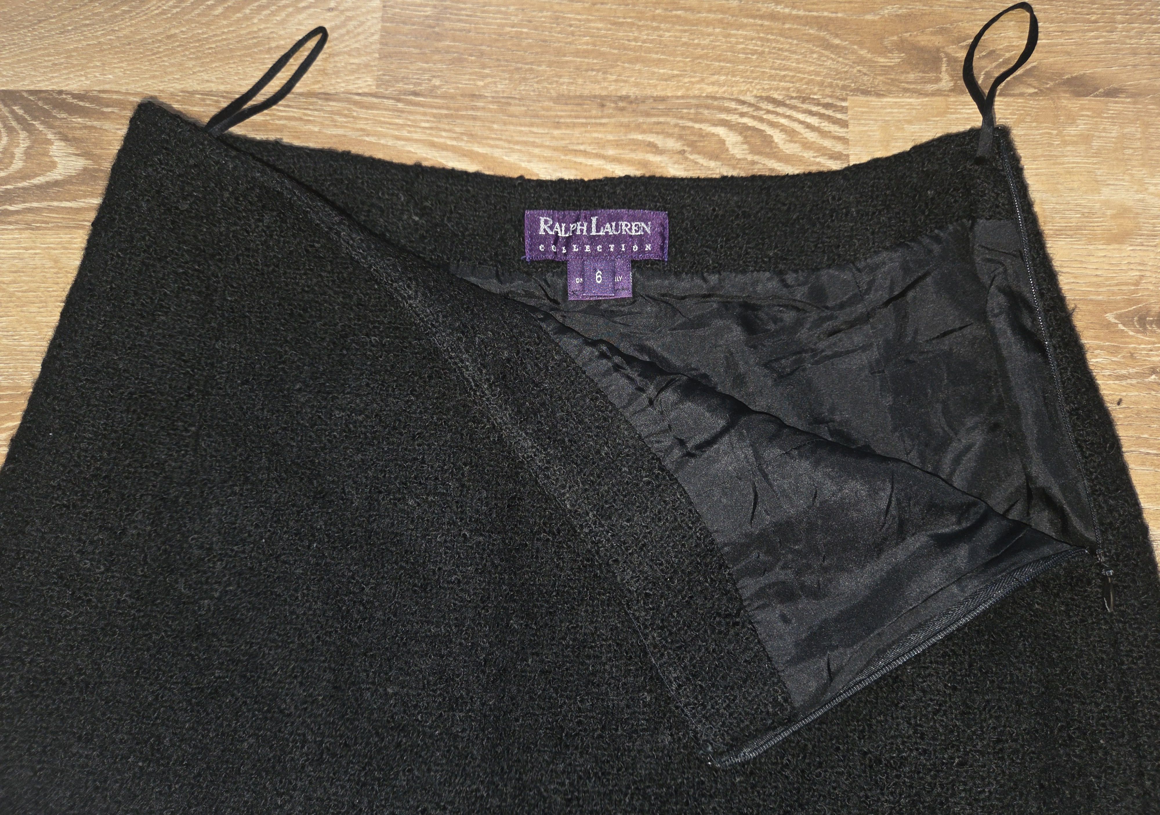 Ralph Lauren Vintage Ralph Lauren Purple Label Black Wool Pencil Skirt Size 27" / US 4 / IT 40 - 3 Thumbnail