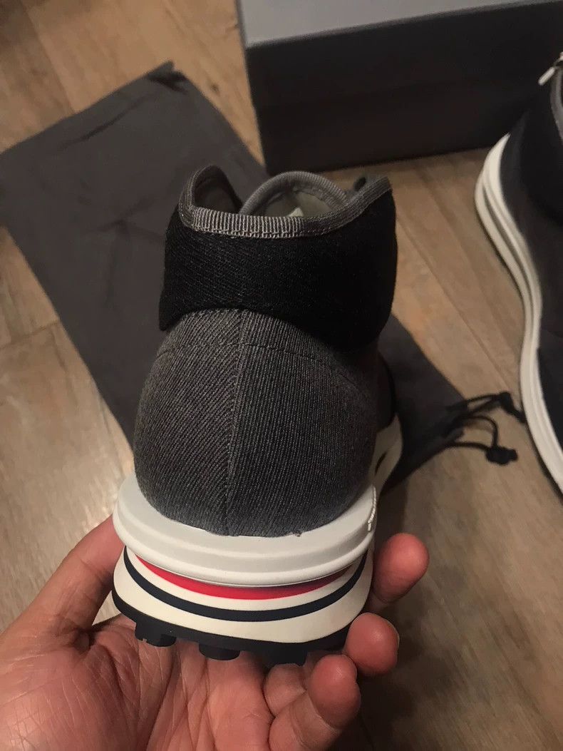 Thom Browne Thom Browne Black and gray denim sneakers Size US 9 / EU 42 - 3 Thumbnail