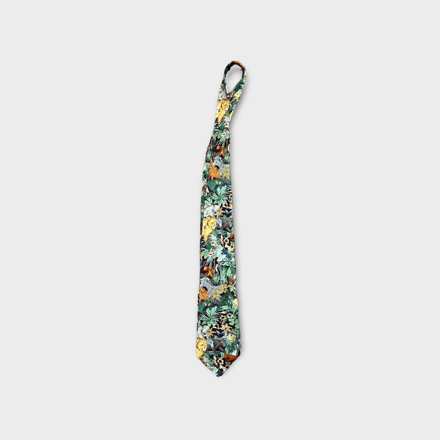 Pierre Cardin Pierre Cardin Men's Vintage 100% Silk Safari Tie | OS Size ONE SIZE - 4 Thumbnail