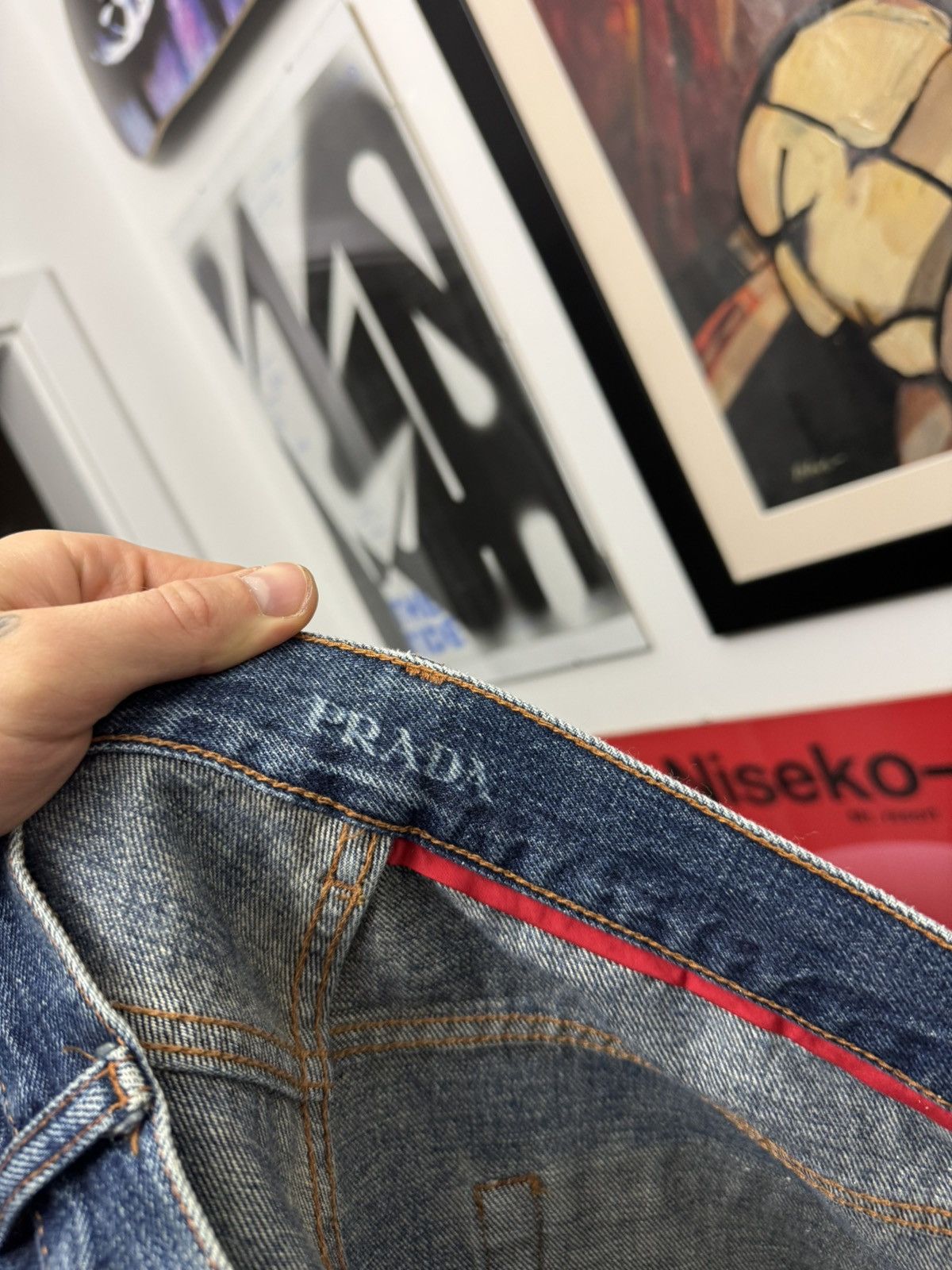 Prada 2008 Prada Blue Classic Fit Denim Jeans Designer Vintage Y2k Size US 32 / EU 48 - 6 Thumbnail