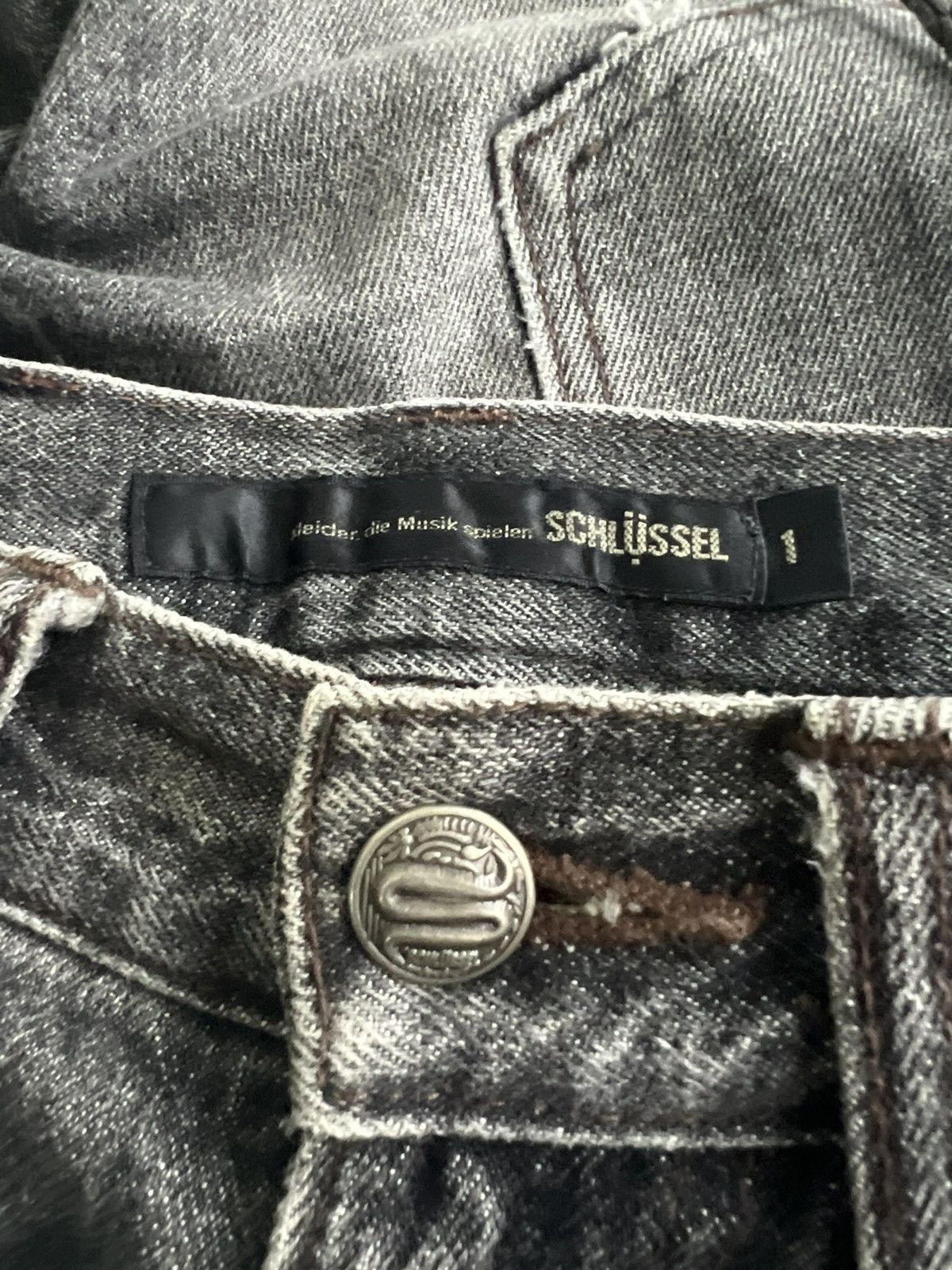 If Six Was Nine Y2K Super Flare Schlüssel Leather Lace Edge Dirty Mud Jeans Size US 29 - 11 Thumbnail