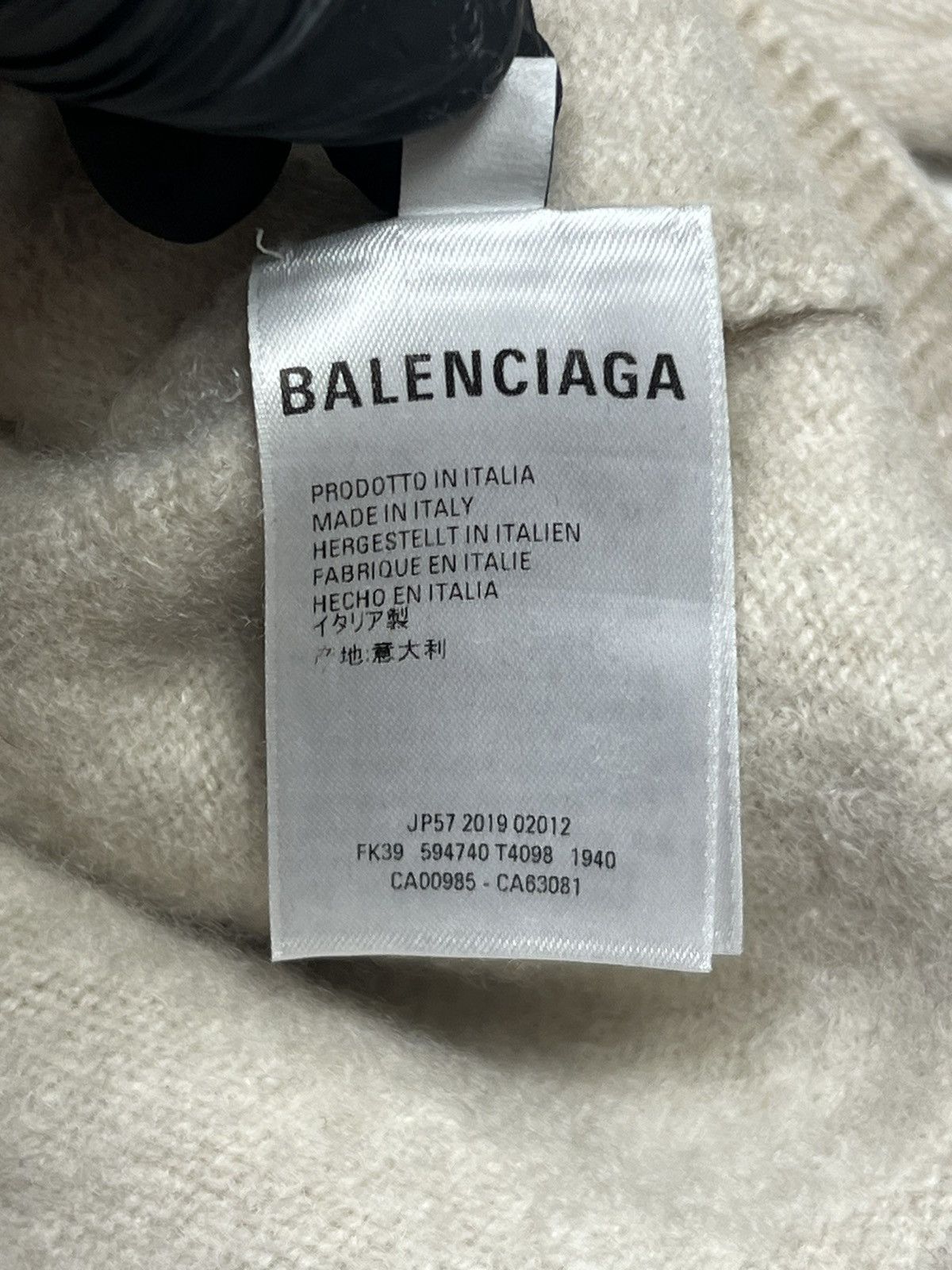 Balenciaga Balenciaga Big Logo Oversized Wool Cashmere Sweater Size US L / EU 52-54 / 3 - 14 Thumbnail