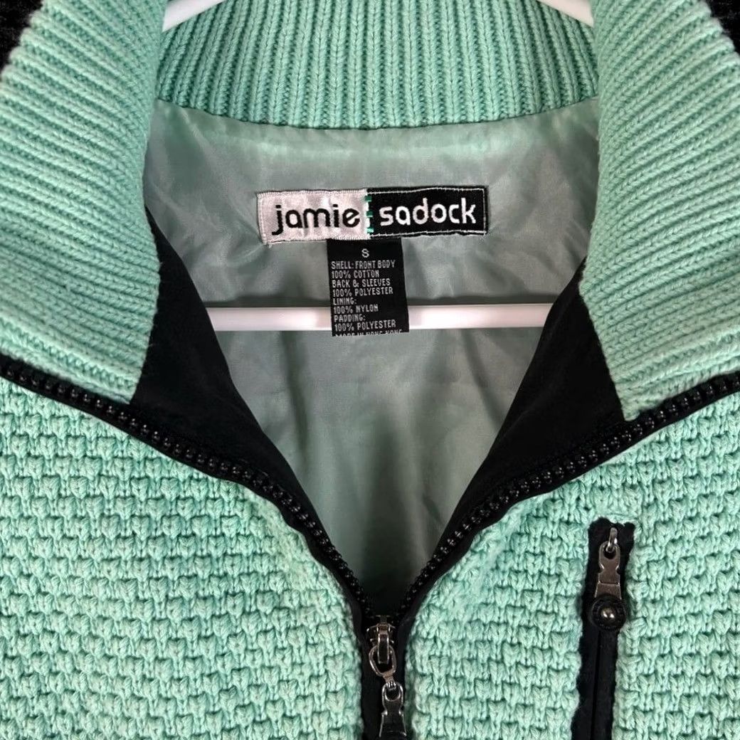 Vintage Jamie Sadock Womens Small Mint Green Black Golf Jacket Full Zip M75 Size S / US 4 / IT 40 - 2 Thumbnail