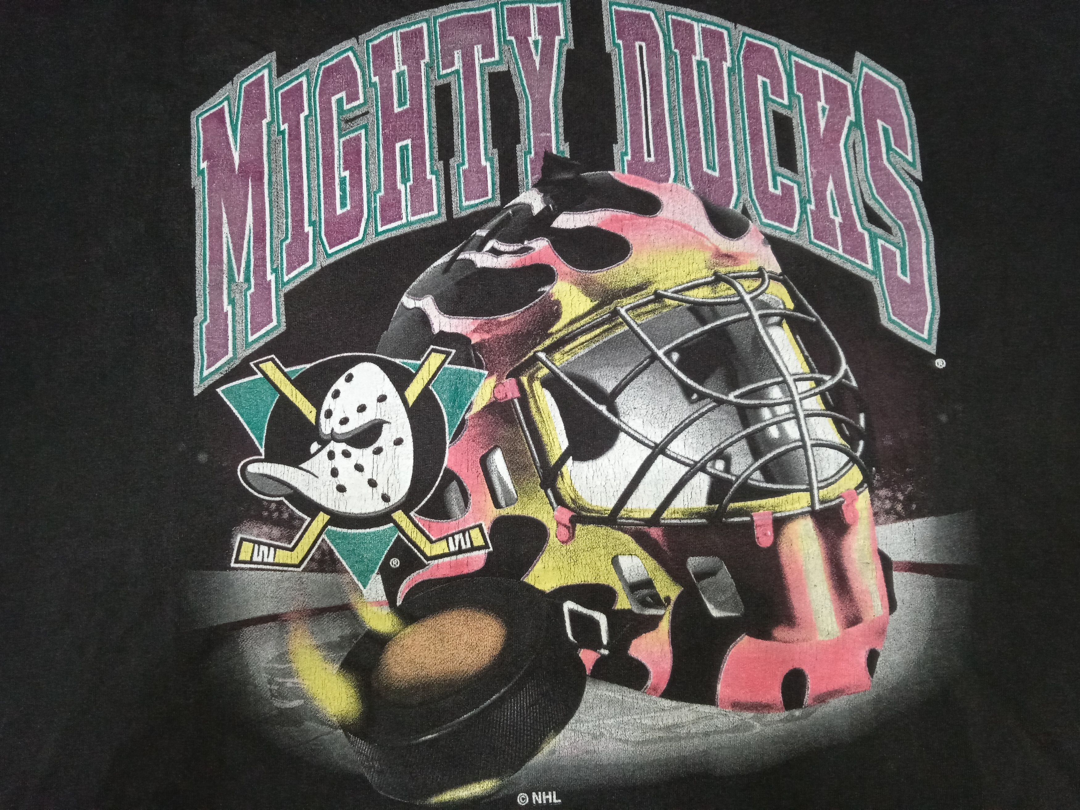 Vintage Vintage 90s NHL Mighty Ducks T Shirt Size US XXL / EU 58 / 5 - 5 Thumbnail