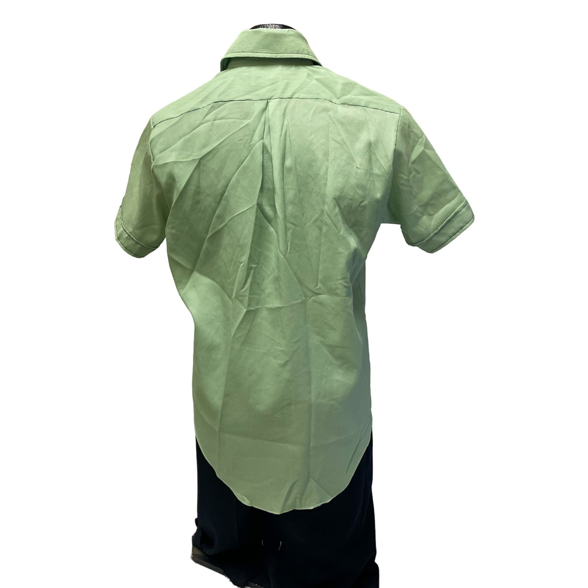 Other NOS Vtg Parliament Green MoD Butterfly Collar CRINKLE Shirt Size US M / EU 48-50 / 2 - 3 Thumbnail