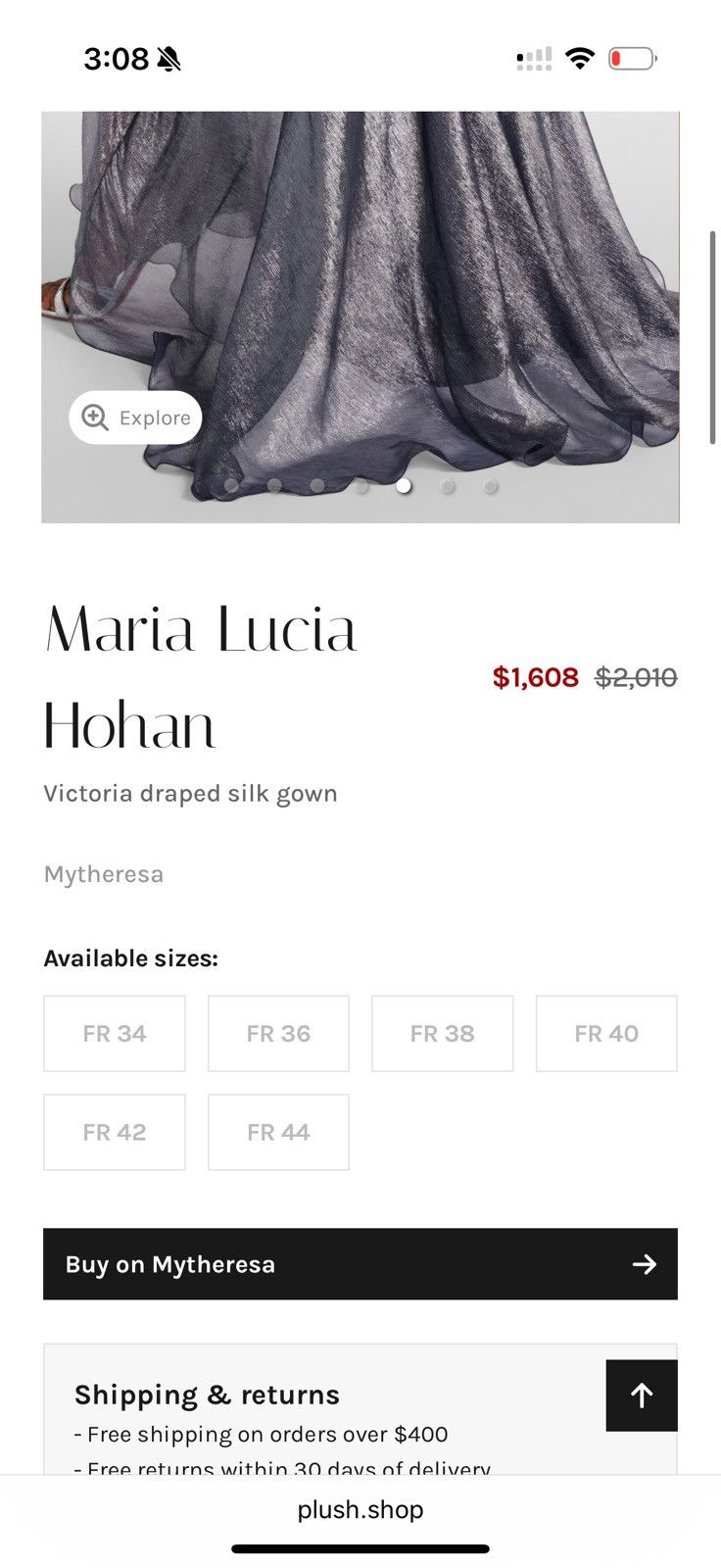 Other Maria Lucia Hohan Victoria gown in Nightfall Size XS / US 0-2 / IT 36-38 - 7 Thumbnail