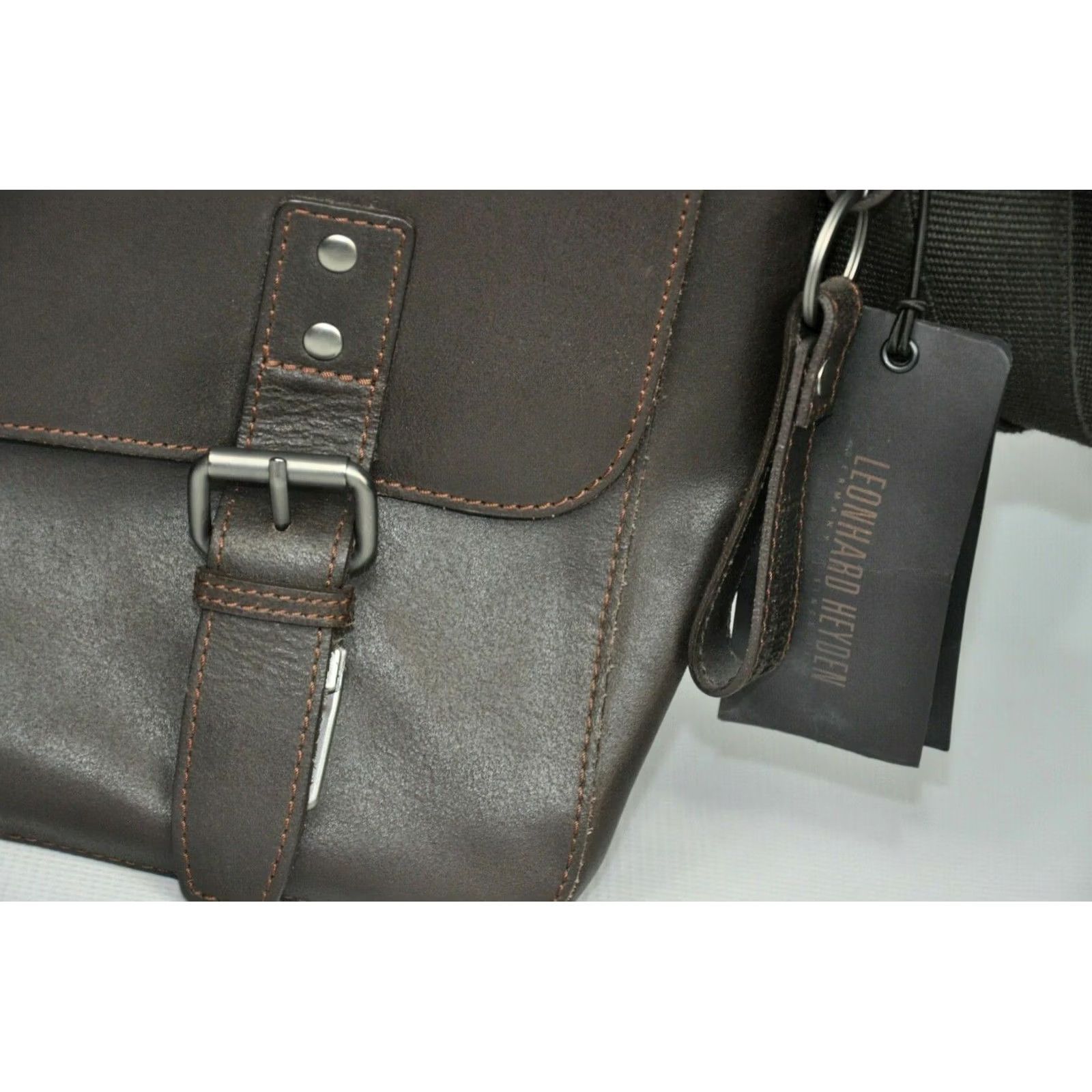 Vintage Leonhard Heyden Dakota Messenger L Leather Bag 38cm 10cm Brown Mens Size ONE SIZE - 3 Thumbnail