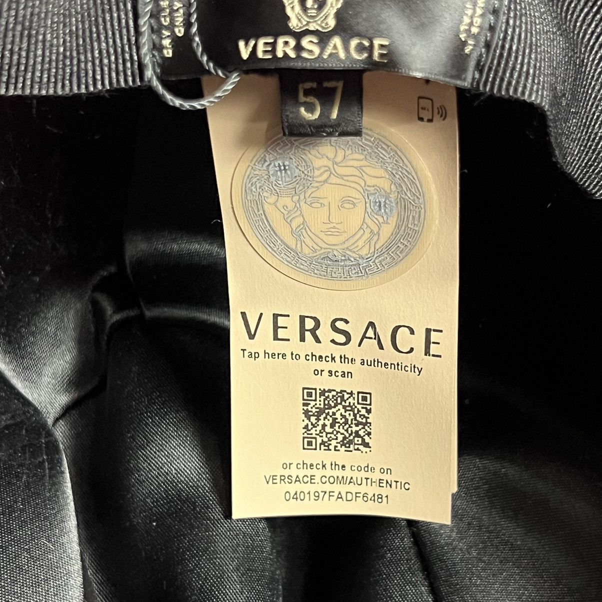 Versace Versace Embroidery Logo Wool Hat Size ONE SIZE - 6 Thumbnail