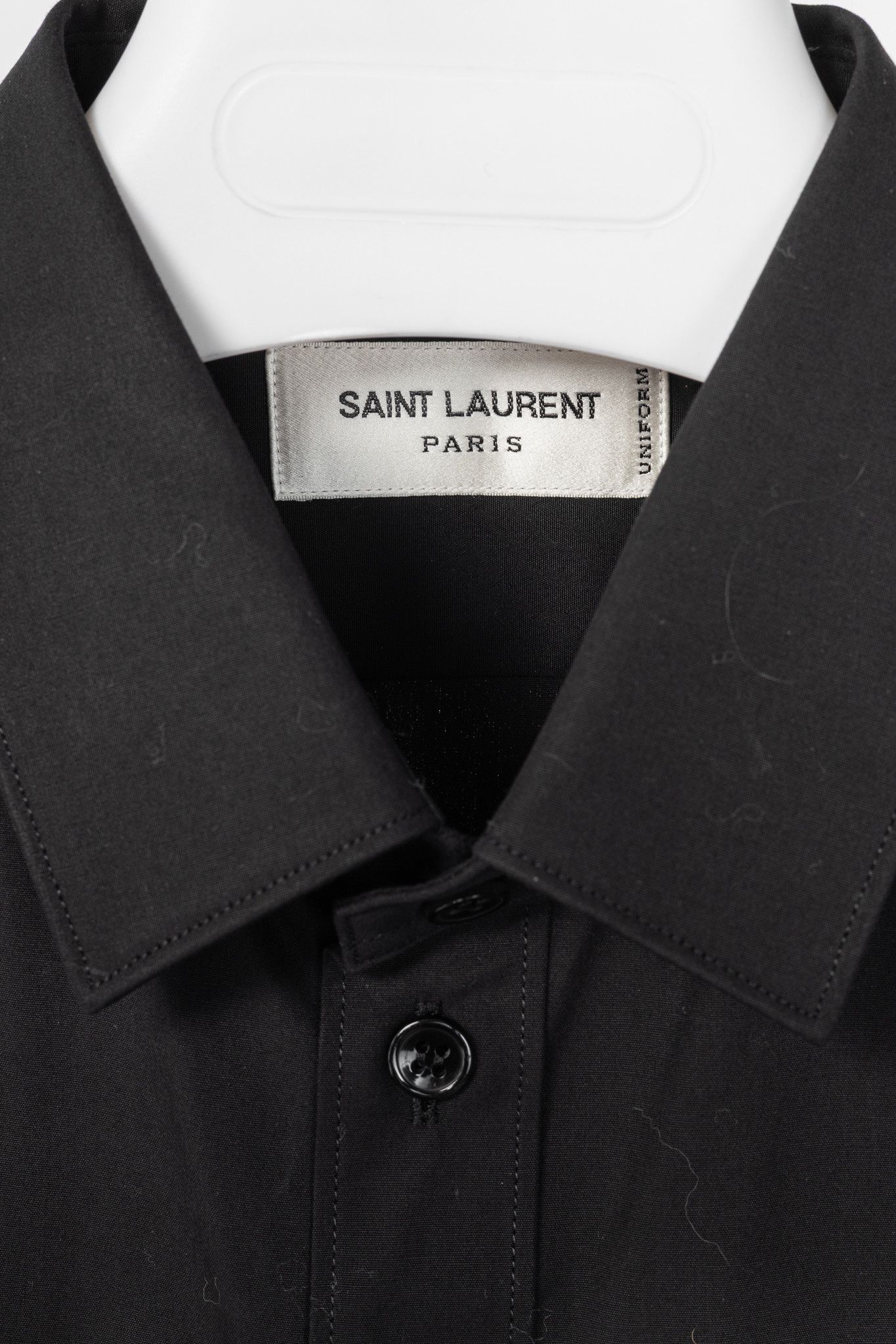 Saint Laurent Paris Saint Laurent Black Cotton-Poplin Buttoned Shirt Size S / US 4 / IT 40 - 4 Thumbnail