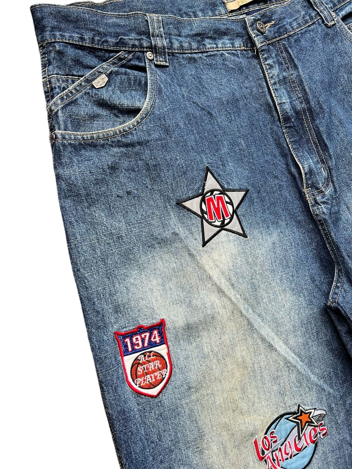 NBA 🔥Steals🔥 Vtg Y2K Dtek Jeans Hip Hop Baggy Style W42 x L32 Size US 42 / EU 58 - 6 Thumbnail