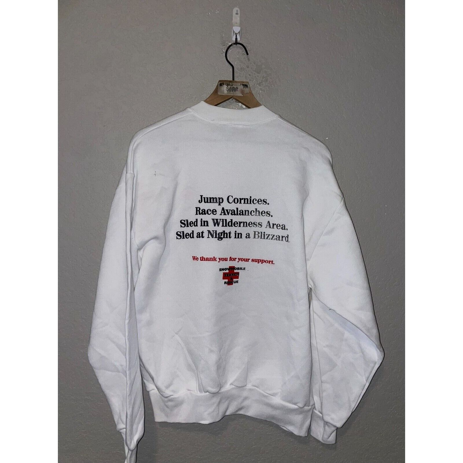 Jerzees Vintage Snowmobile Sweatshirt Search & Rescue 90s VTG L Size US L / EU 52-54 / 3 - 8 Thumbnail