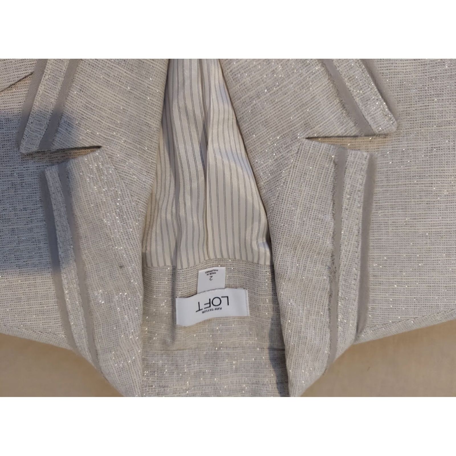 Ann Taylor Ann Taylor Gray Linen Jacket Blazer 2 Womens Size XS / US 0-2 / IT 36-38 - 3 Thumbnail