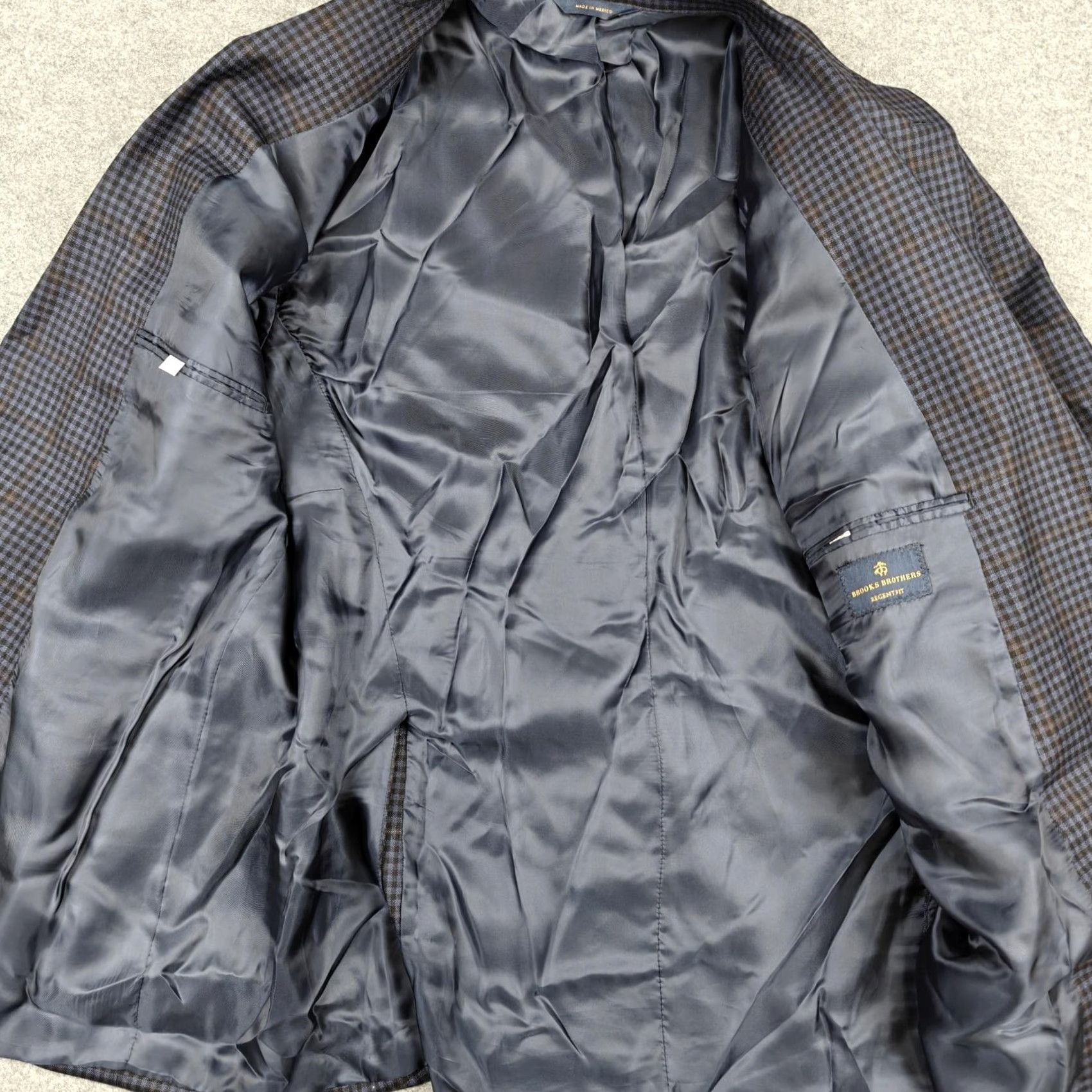 Brooks Brothers Brooks Brothers Blazer Mens 48R Blue Check Lambswool Regent Fit Sport Coat Jacket Coat Size 48R - 3 Thumbnail