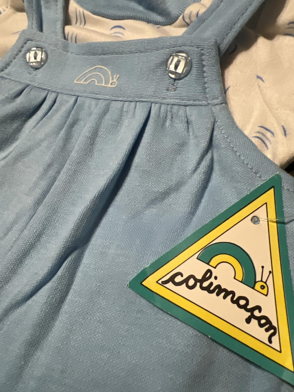 Other Vintage Colimacon Baby Romper with Blue Overalls White 0/3m Size US 26 / EU 42 - 2 Thumbnail