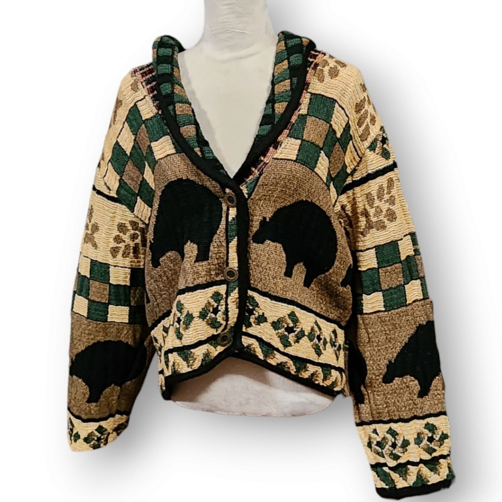 Vintage Vintage Sugar Weavers Cotton Woven Bear Blanket Jacket Size ONE SIZE - 1 Thumbnail