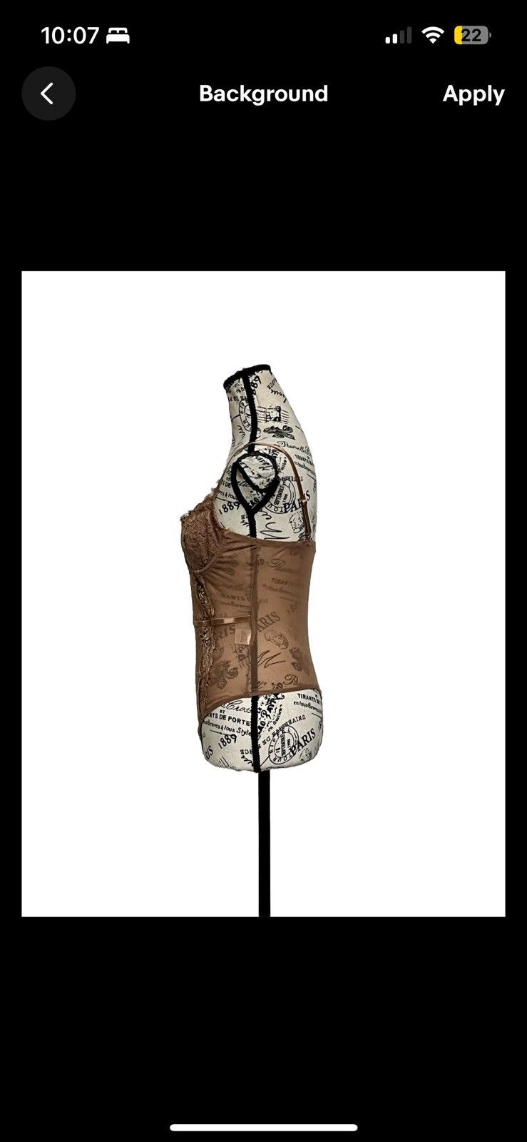Designer Iris Tan Lace Sheer Thong Bodysuit Party Underwired M Brown Size M / US 6-8 / IT 42-44 - 3 Thumbnail