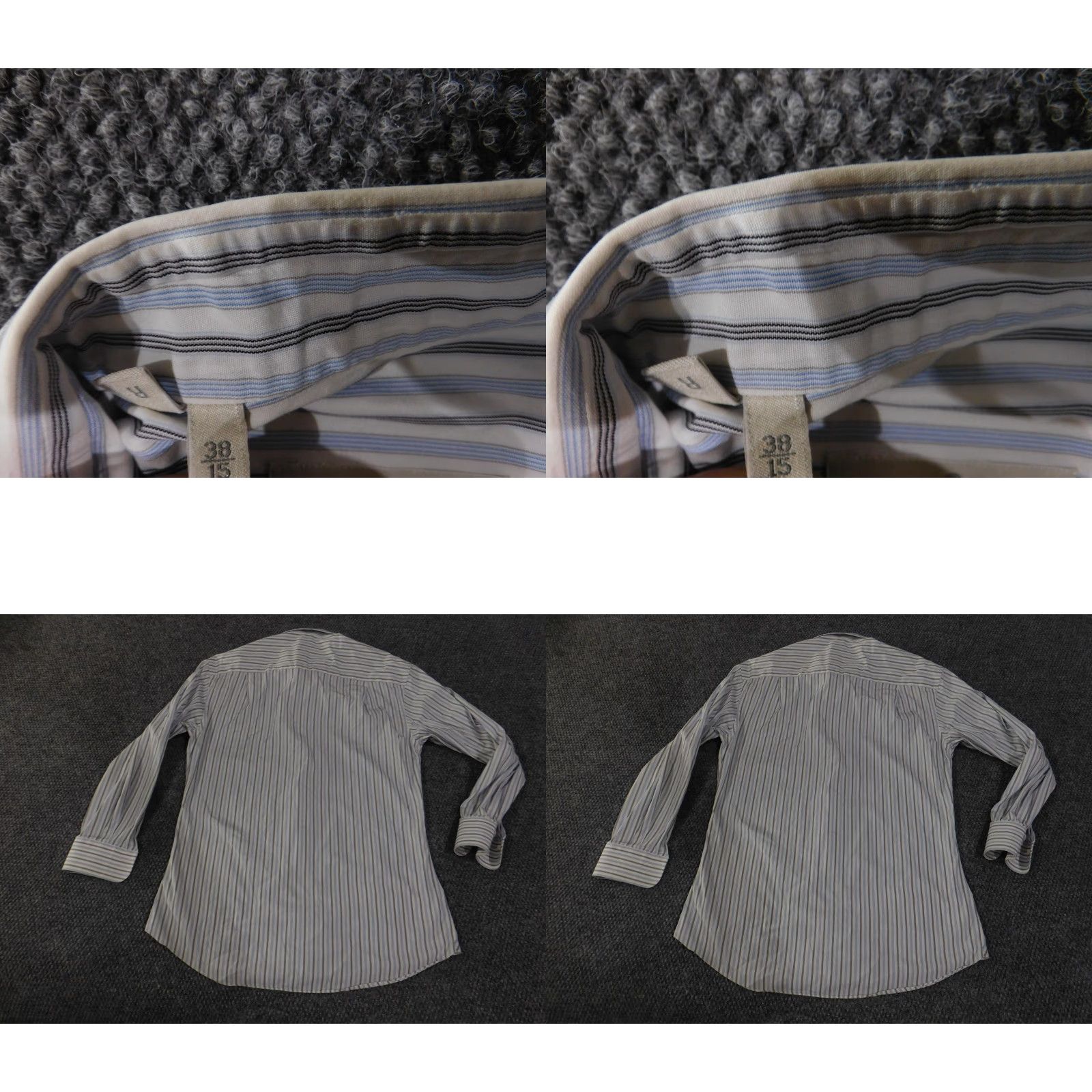 Ermenegildo Zegna Ermenegildo Zegna Shirt Mens 15 Dress Shirt White Blue Striped Long Sleeve Button Down Size US M / EU 48-50 / 2 - 8 Thumbnail