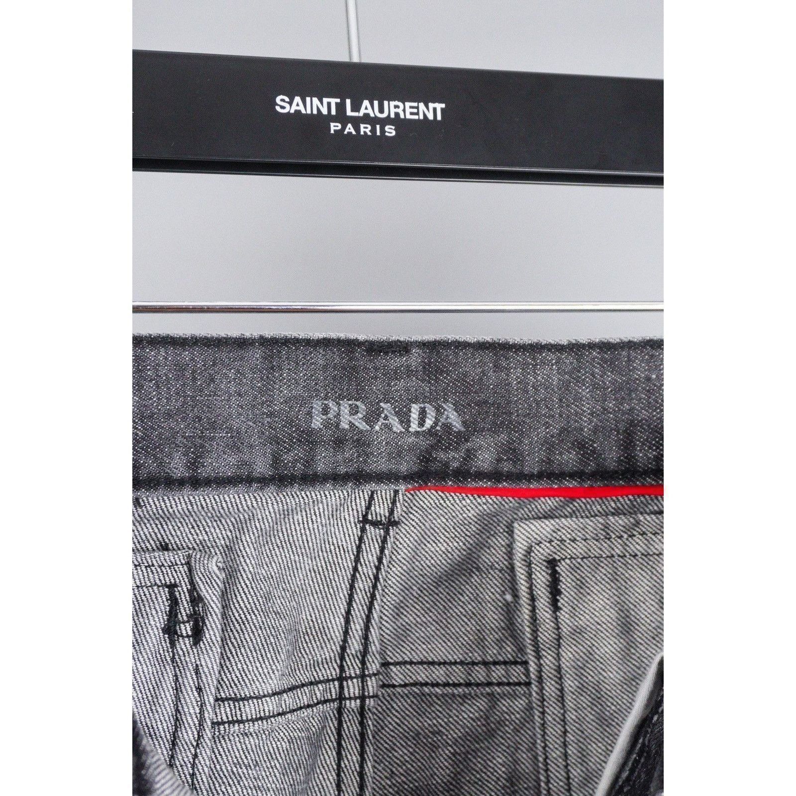 Prada Prada 2009 vintage washed grey riri zip logo jeans pants Size US 33 - 11 Thumbnail