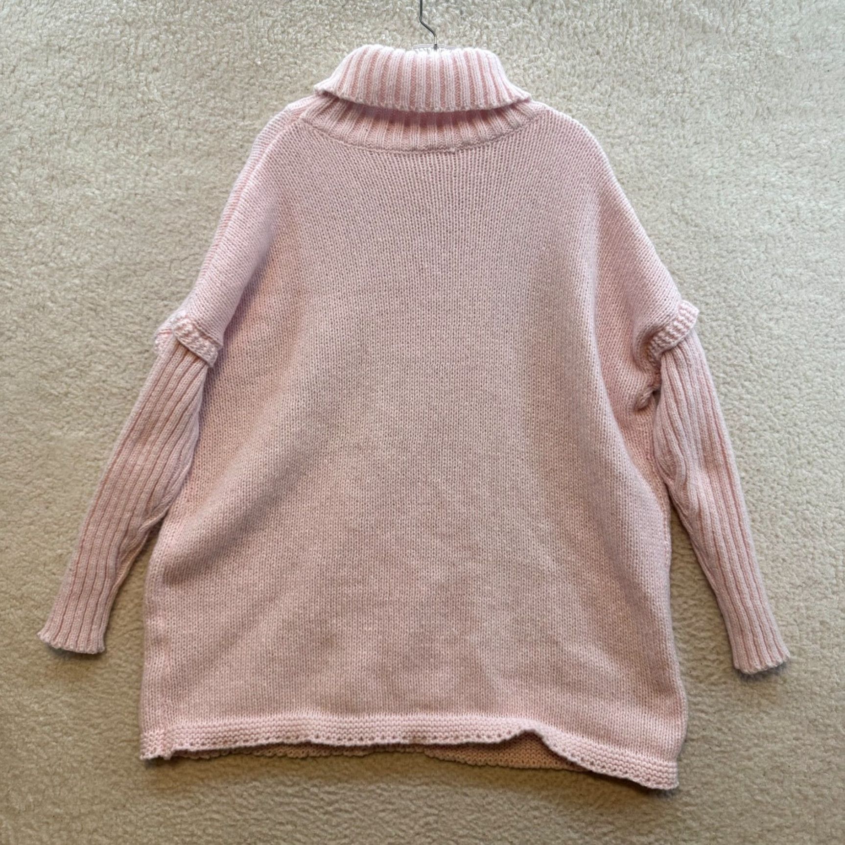 Pinko Pink Mini Sweater Dress Long Sleeve Turtleneck Cable Knit XL 2XL XXl 2XL Women Coquette Knit Dress Womens Size XXL / US 16-18 / IT 52-54 - 2 Thumbnail