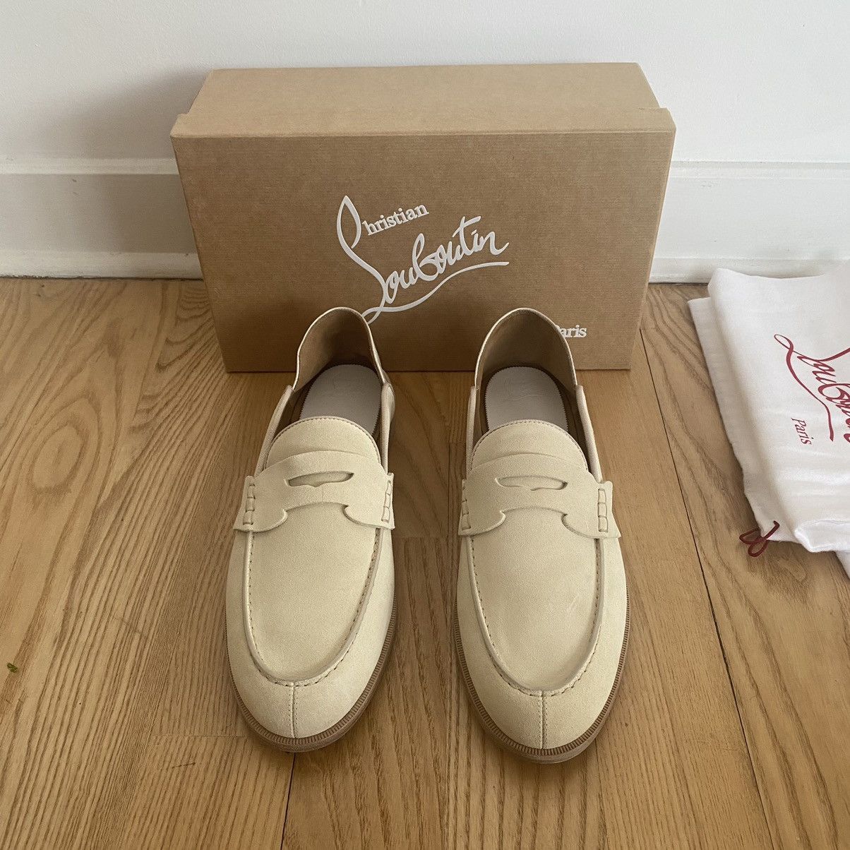 Christian Louboutin Christian Louboutin Penny Sand Tan Suede Croc Loafers Shoes Size US 12.5 / EU 45-46 - 2 Thumbnail