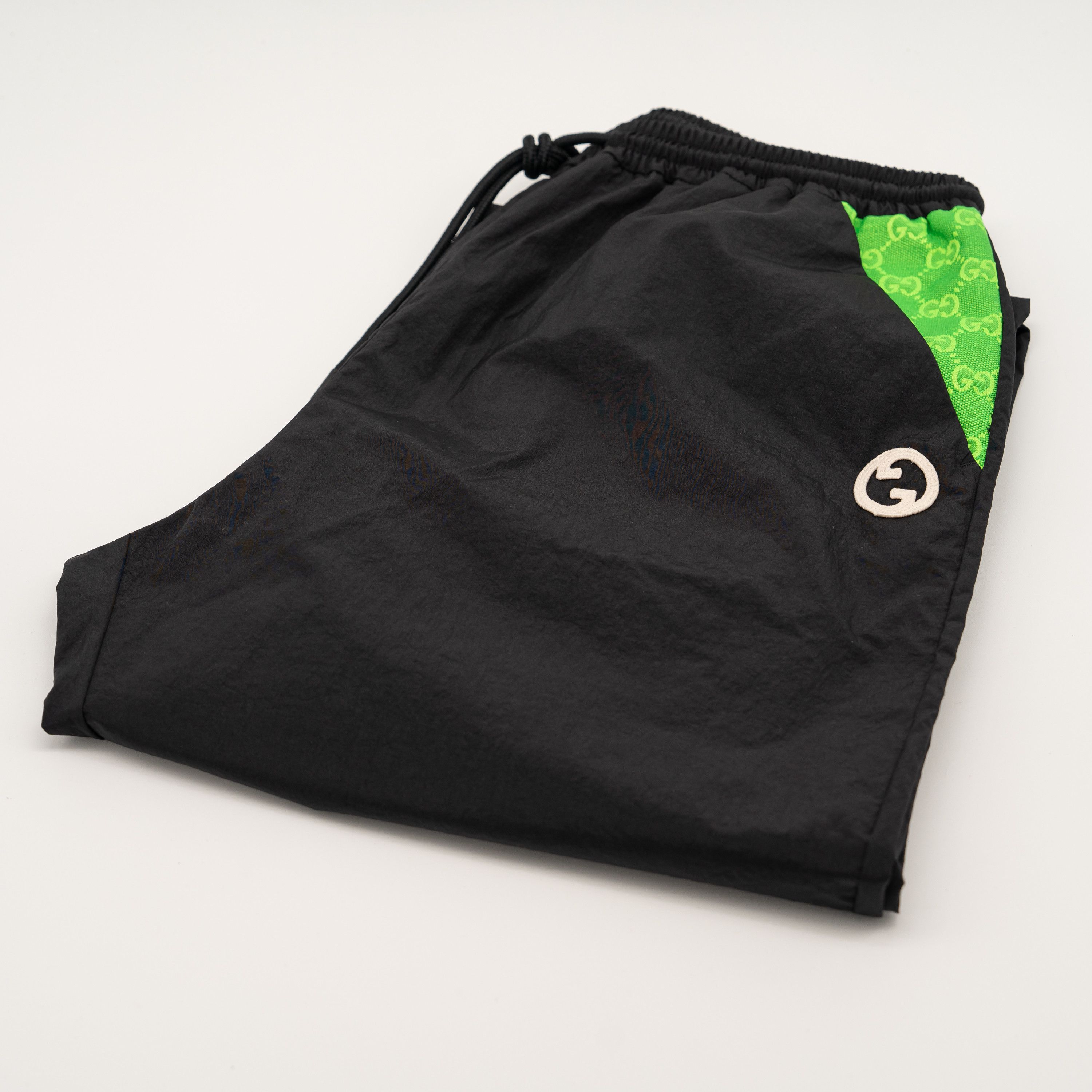 Gucci Gucci Nylon Pants With GG Patch Black Green Pockets Size 28" / US 6 / IT 42 - 7 Thumbnail