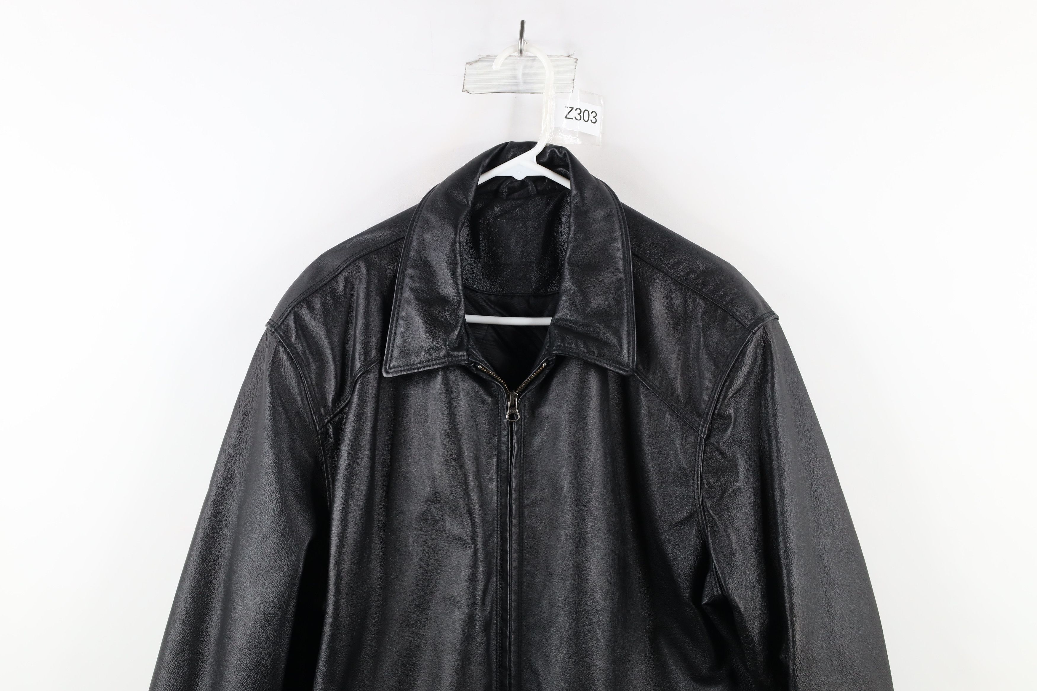 Vintage Vintage 90s Streetwear Leather Full Zip Bomber Jacket Black Size US L / EU 52-54 / 3 - 2 Thumbnail
