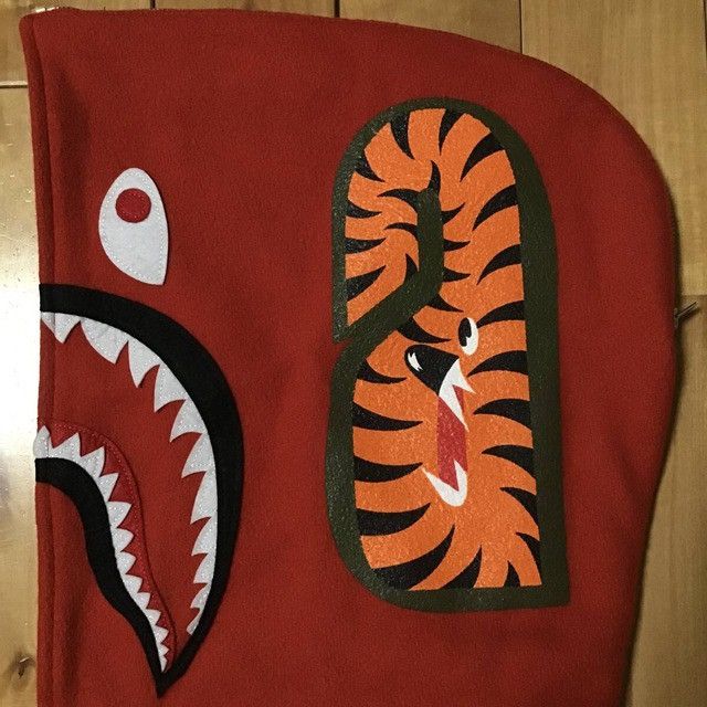 Bape BAPE Leather Sleeve Shark Hoodie Varsity Jacket APE NIGO Size US M / EU 48-50 / 2 - 6 Thumbnail