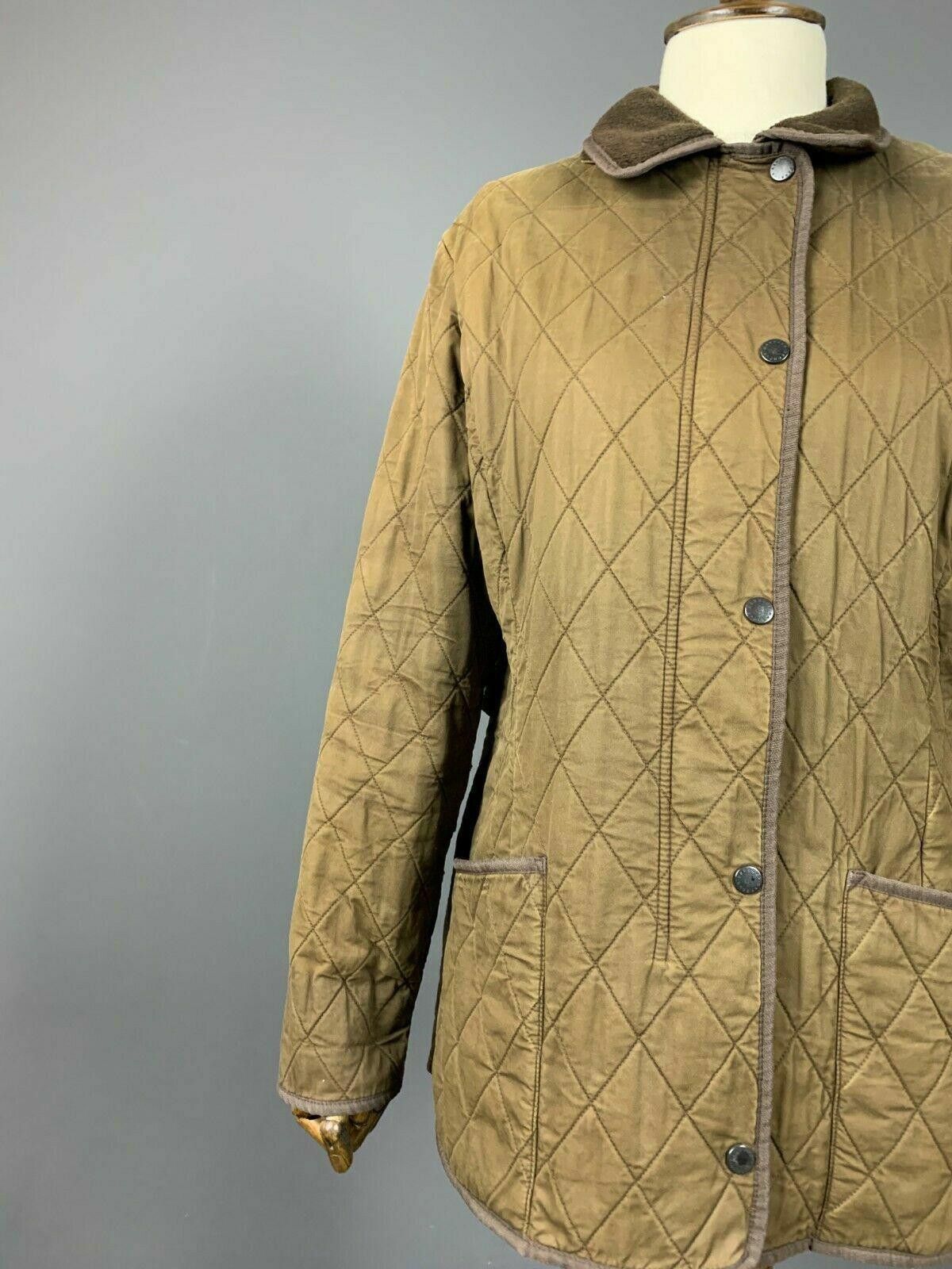 Barbour Ladies Barbour Brown Quilted Jacket Size UK 14 USA 10 Size L / US 10 / IT 46 - 6 Thumbnail