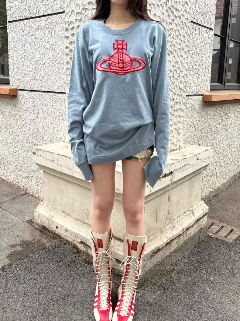 Vivienne Westwood Vivienne Westwood Red Label Orb Big Saturn Logo Dusty Blue Size M / US 6-8 / IT 42-44 - 2 Thumbnail