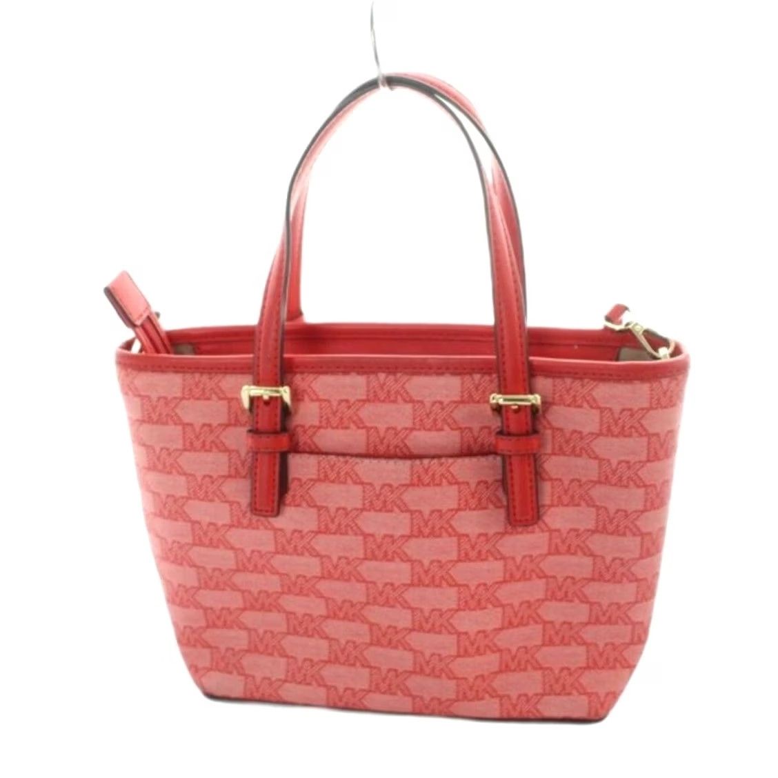 Michael Kors Michael Kors Shoulder Bag Red Logo Tote PVC Leather Women Size ONE SIZE - 2 Thumbnail