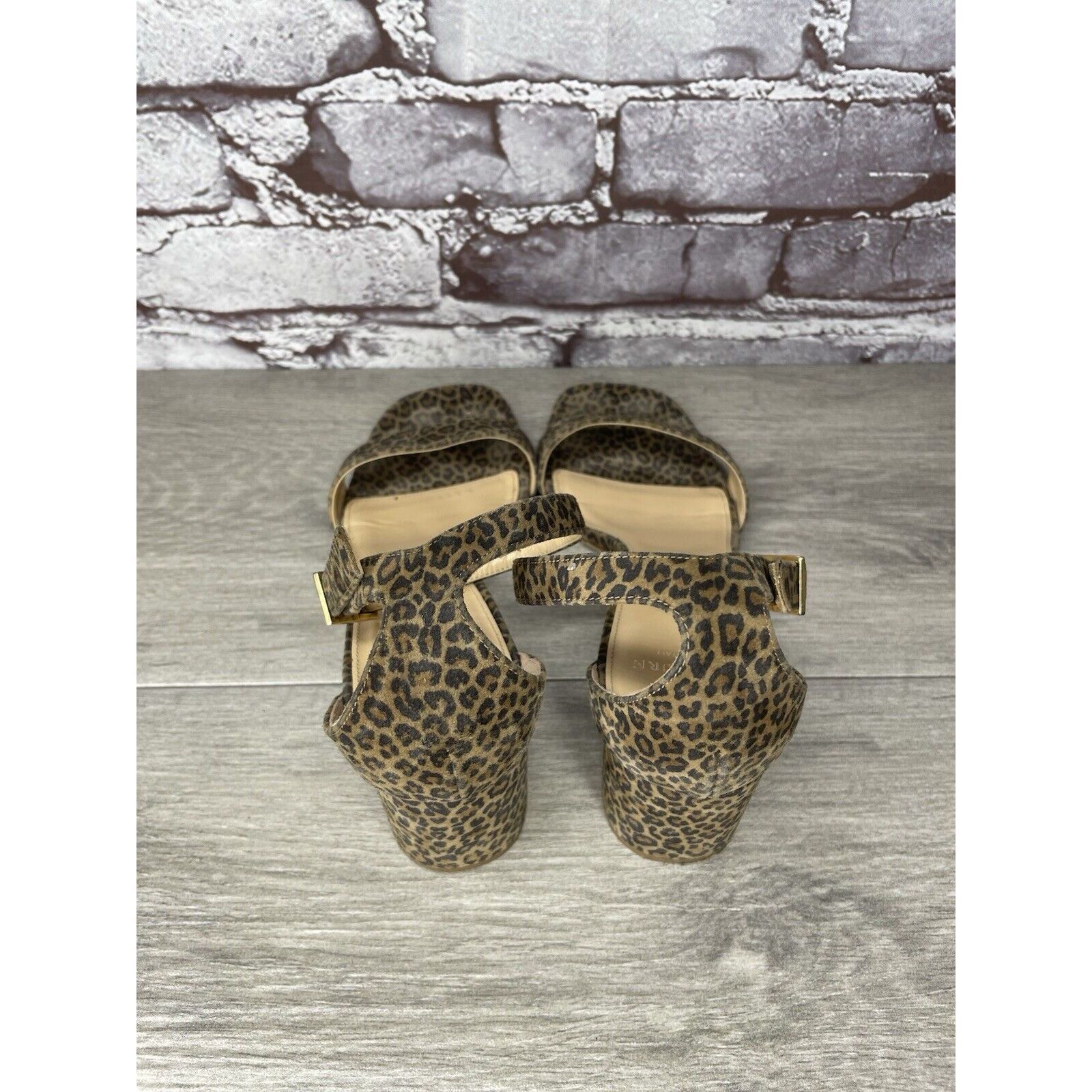 Sid Mashburn Ann Mashburn Leopard Print Open Toe Block Heel Strap Sandals Size US 7.5 / IT 37.5 - 23 Thumbnail