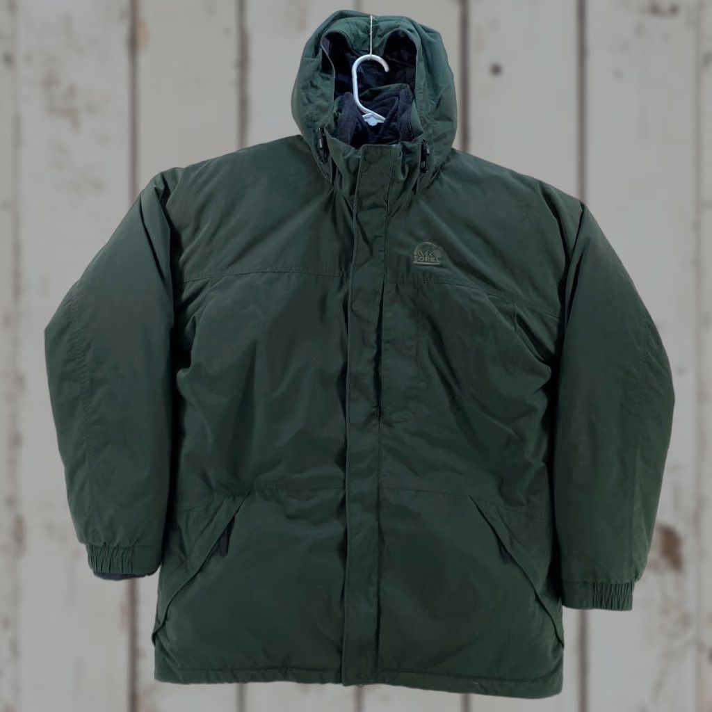 SOREL Sorel Mens Medium Green Hooded Heavy Warm Coat Removable Liner Pockets Full Zip Jacket/Coat M Green Mens 90s Outdoor N/A Size US M / EU 48-50 / 2 - 1 Thumbnail