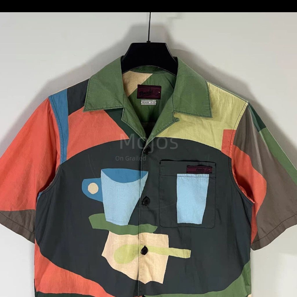 Prada Prada Coffee Painting Shirt-2508 Size US XS / EU 42 / 0 - 3 Thumbnail