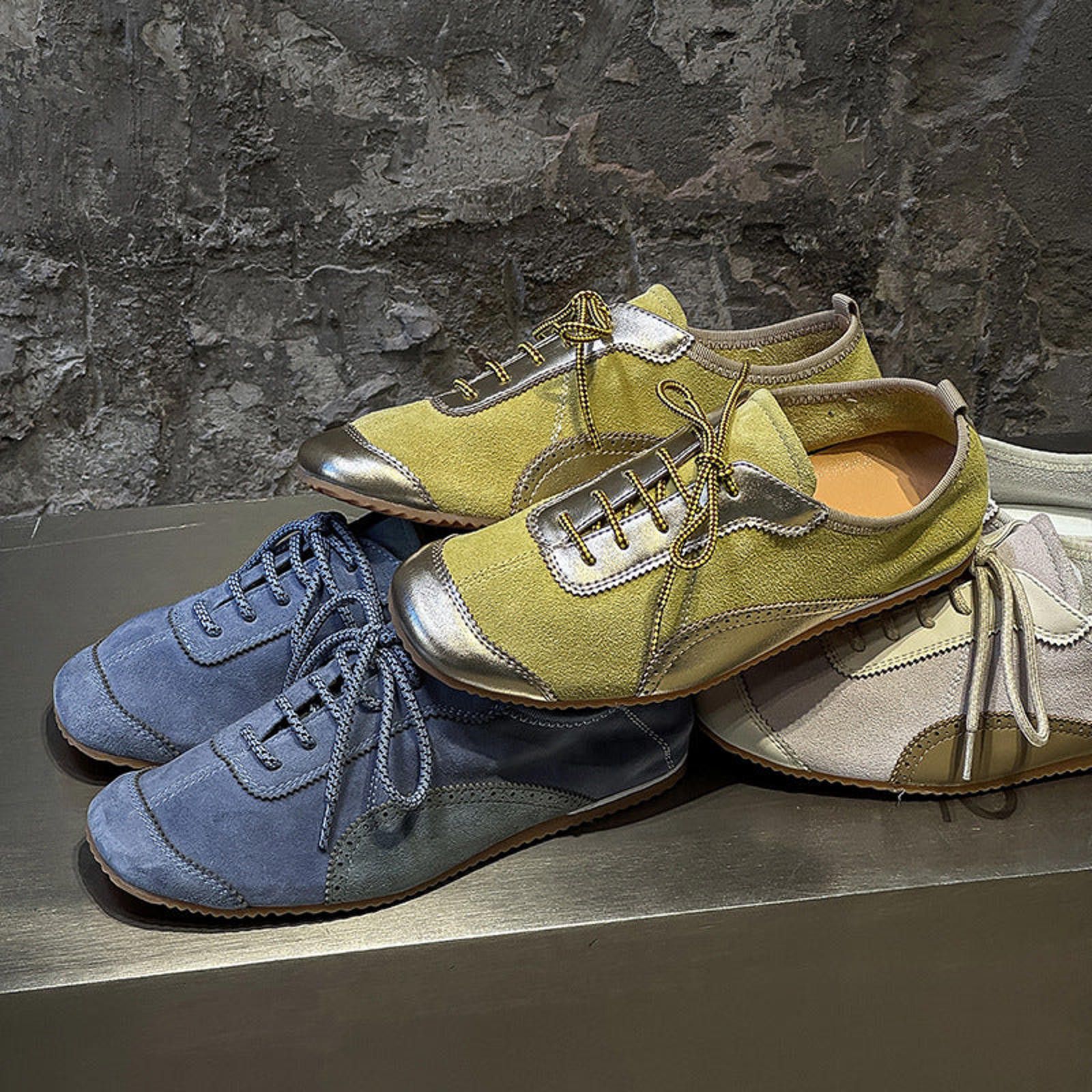 Other Blue Suede Casual Lace-Up Sneakers, Lightweight Shoes Size US 8 / EU 41 - 9 Thumbnail