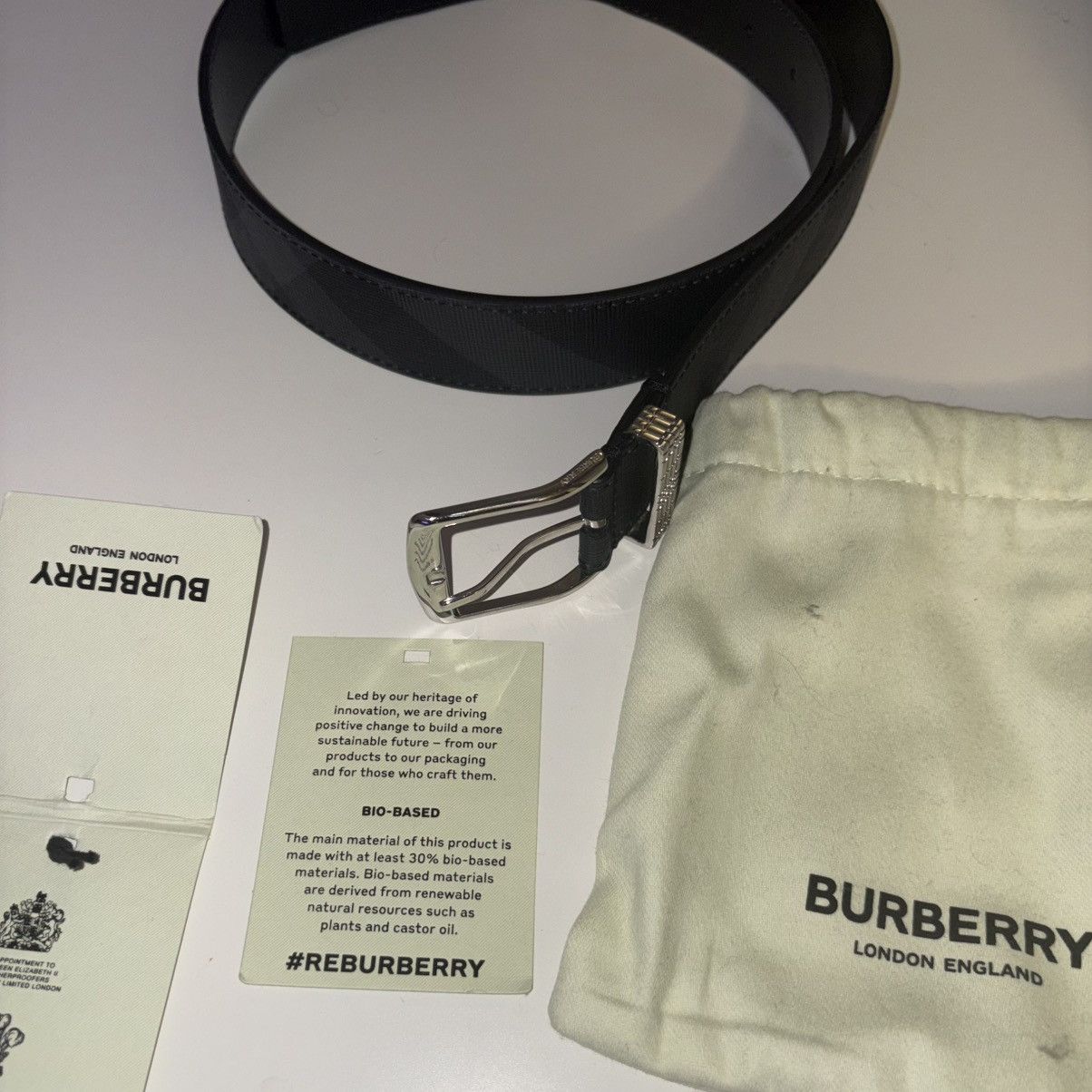 Burberry Burberry Grey Belt - 34 Size 34 - 1 Thumbnail