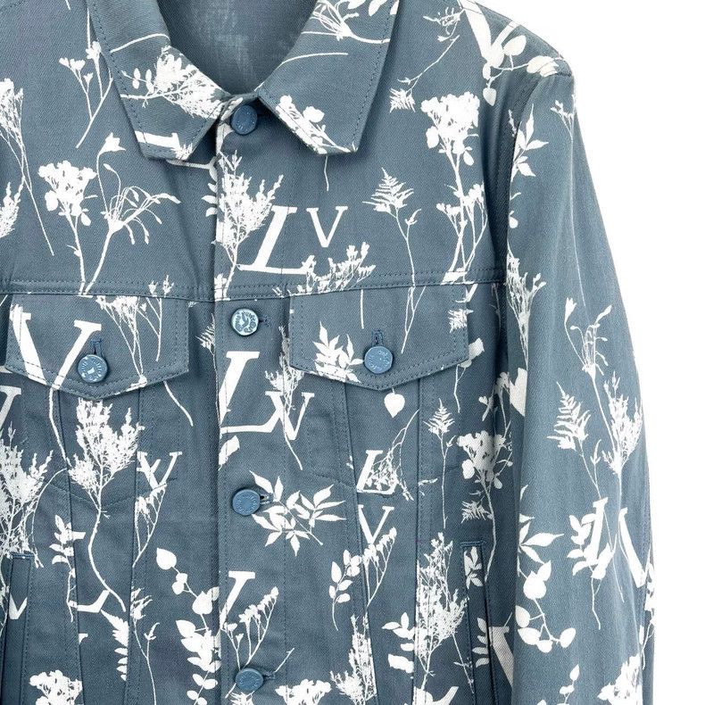 Louis Vuitton Louis Vuitton 23ss blue wheat-ear print denim jacket 2502-N Size US S / EU 44-46 / 1 - 1 Thumbnail
