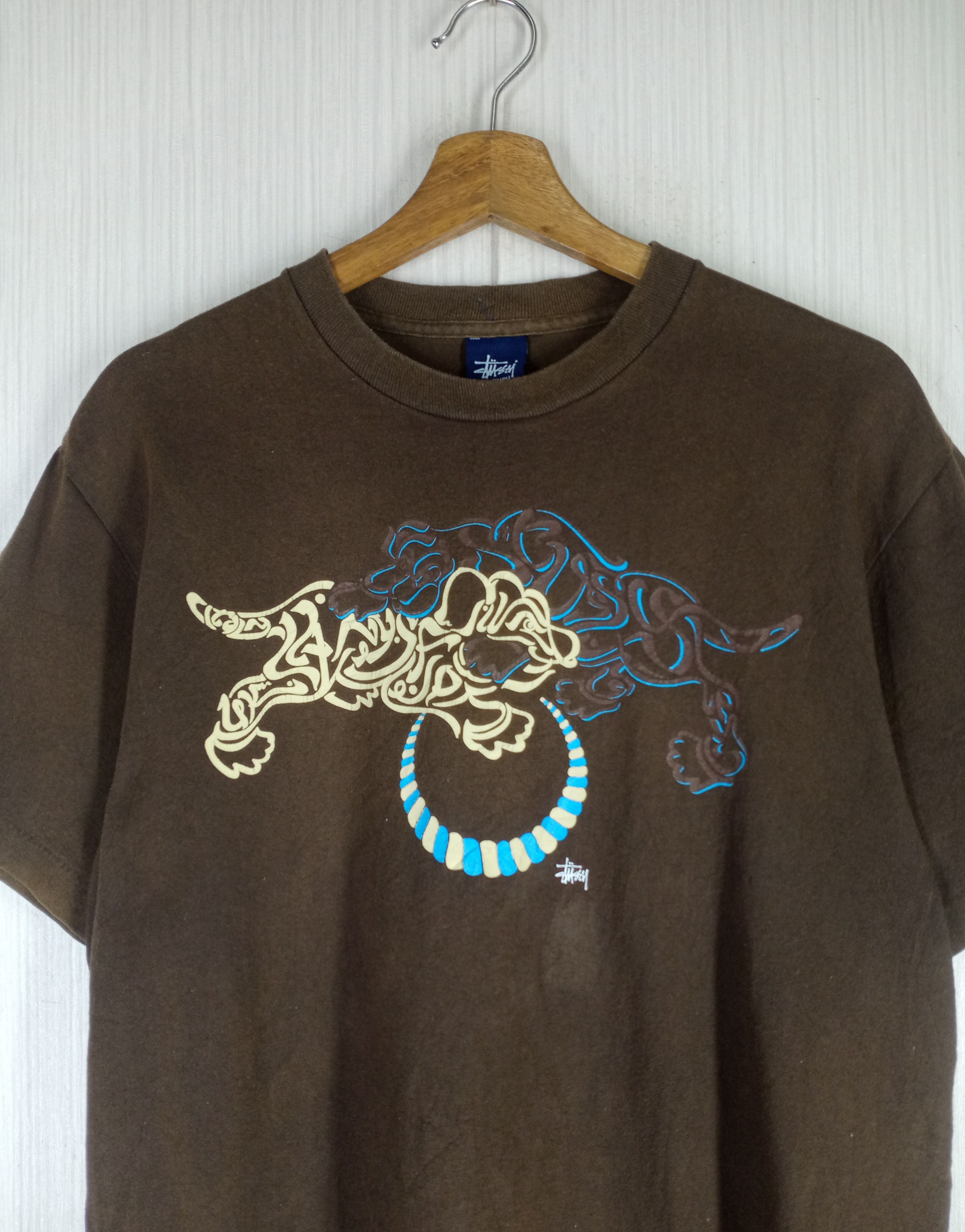 Stussy × Vintage Rare Vintage 90s Stussy Lion Tshirt Size US M / EU 48-50 / 2 - 1 Thumbnail