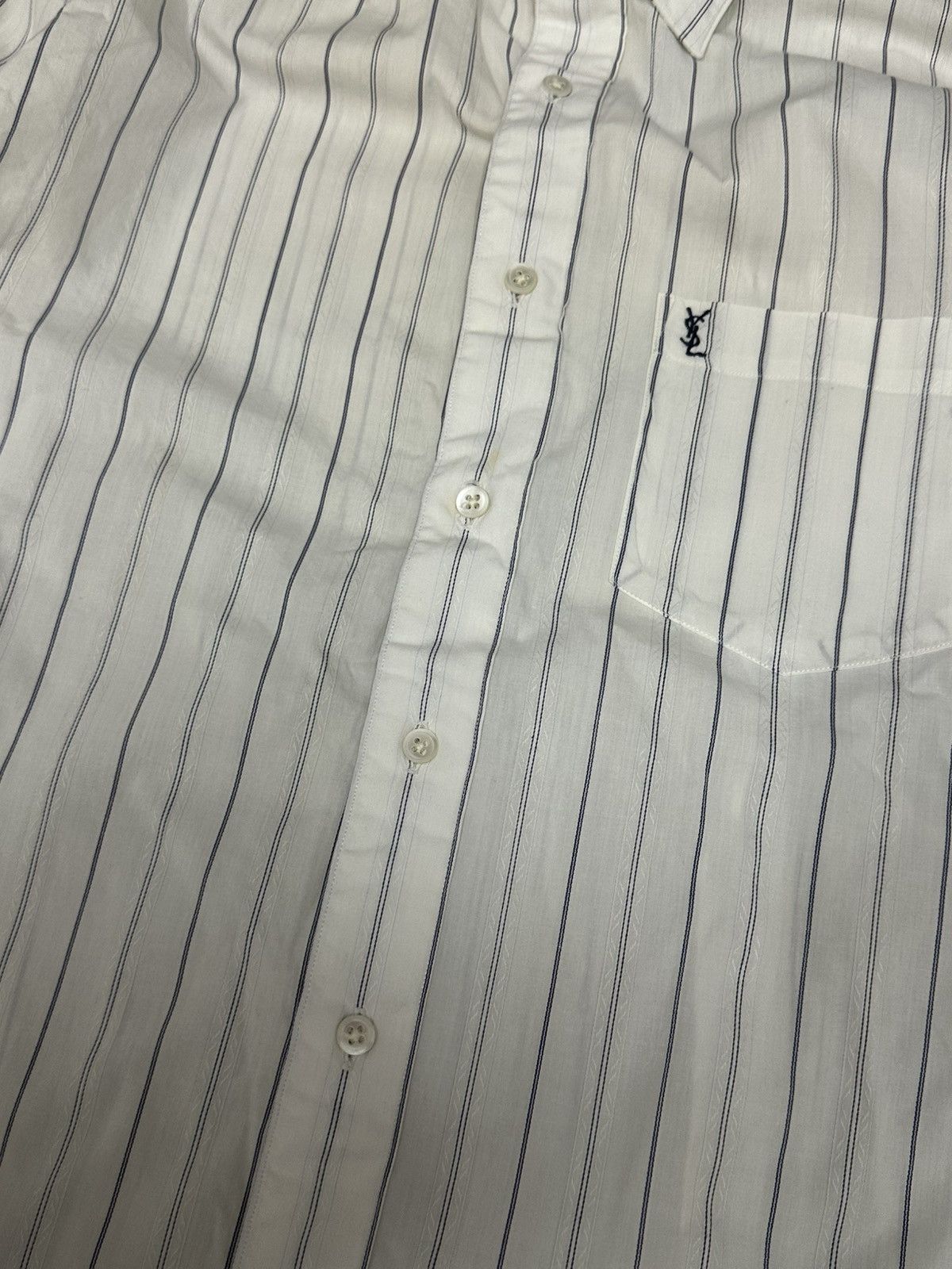 Saint Laurent Paris Vintage Yves Saint Laurent Logo Striped L/S Button Up Shirt Size US M / EU 48-50 / 2 - 7 Thumbnail