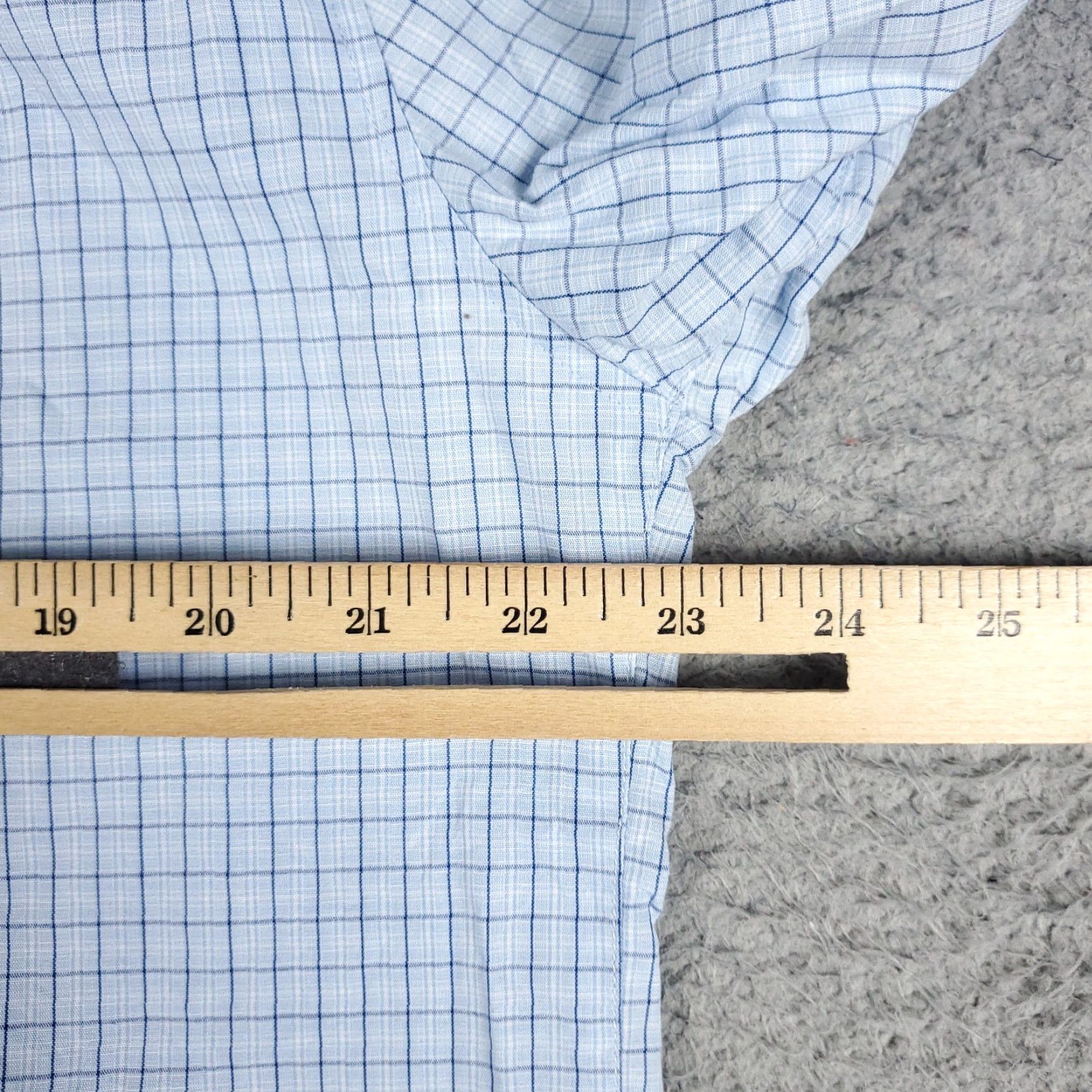 Original Penguin Original Penguin Dress Shirt Adult Mens Size 17 Blue Check Long Sleeve Button-Up Collared Cotton Size 46R - 5 Thumbnail